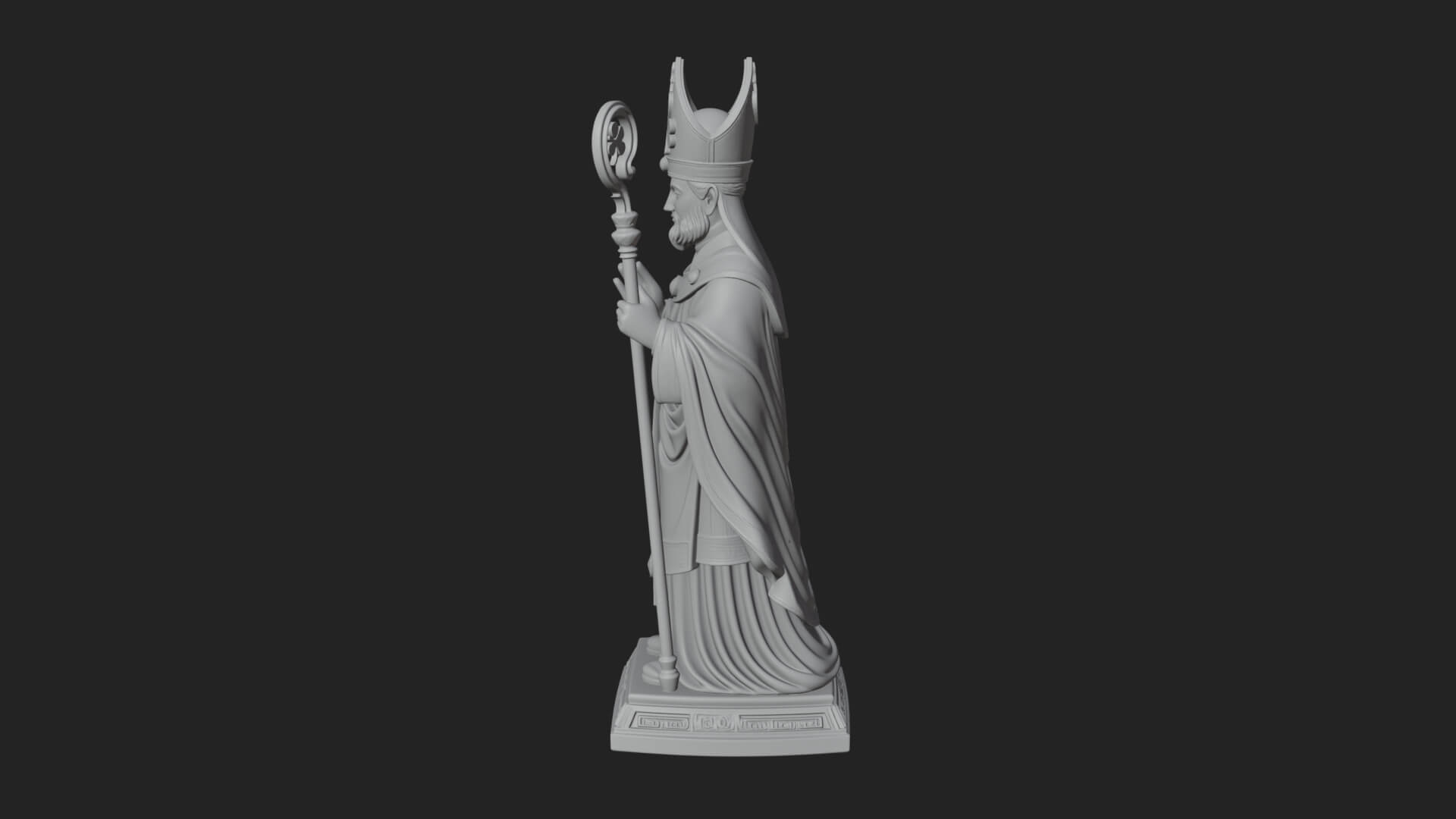 Saint Patrick Bishop Statue Design 4 3D Print Model 3D Model