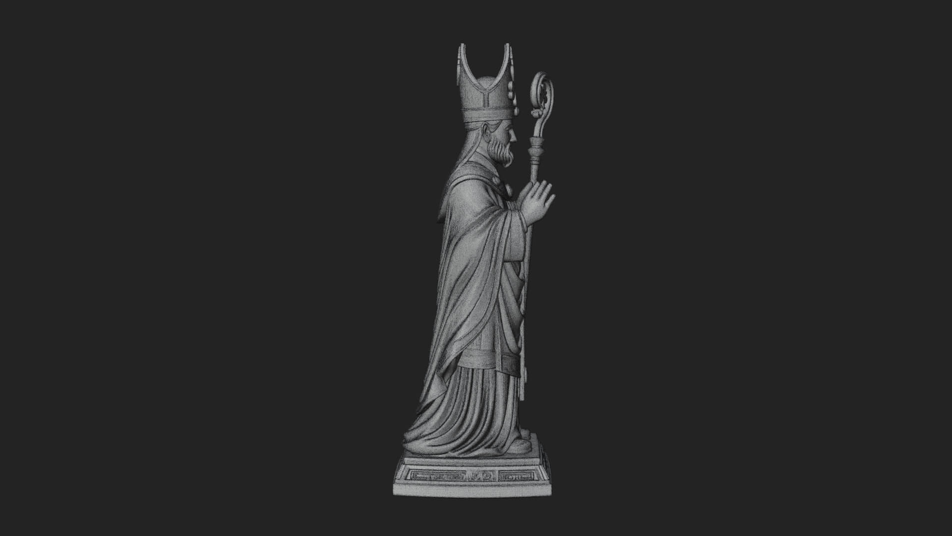 Saint Patrick Bishop Statue Design 4 3D Print Model 3D Model