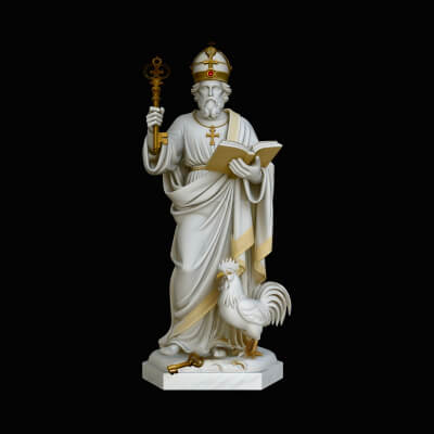 Saint Peter with Keys Statue Design 2 3D Print Model