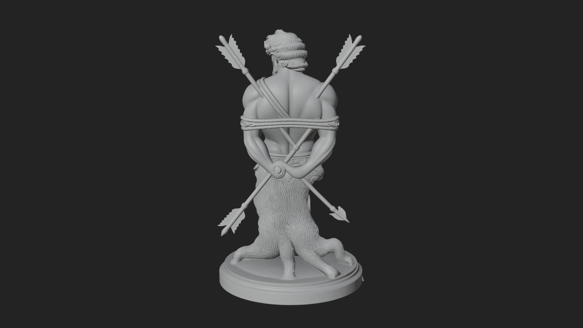 Saint Sebastian With Arrows Statue Design 1 3D Print Model 3D Model