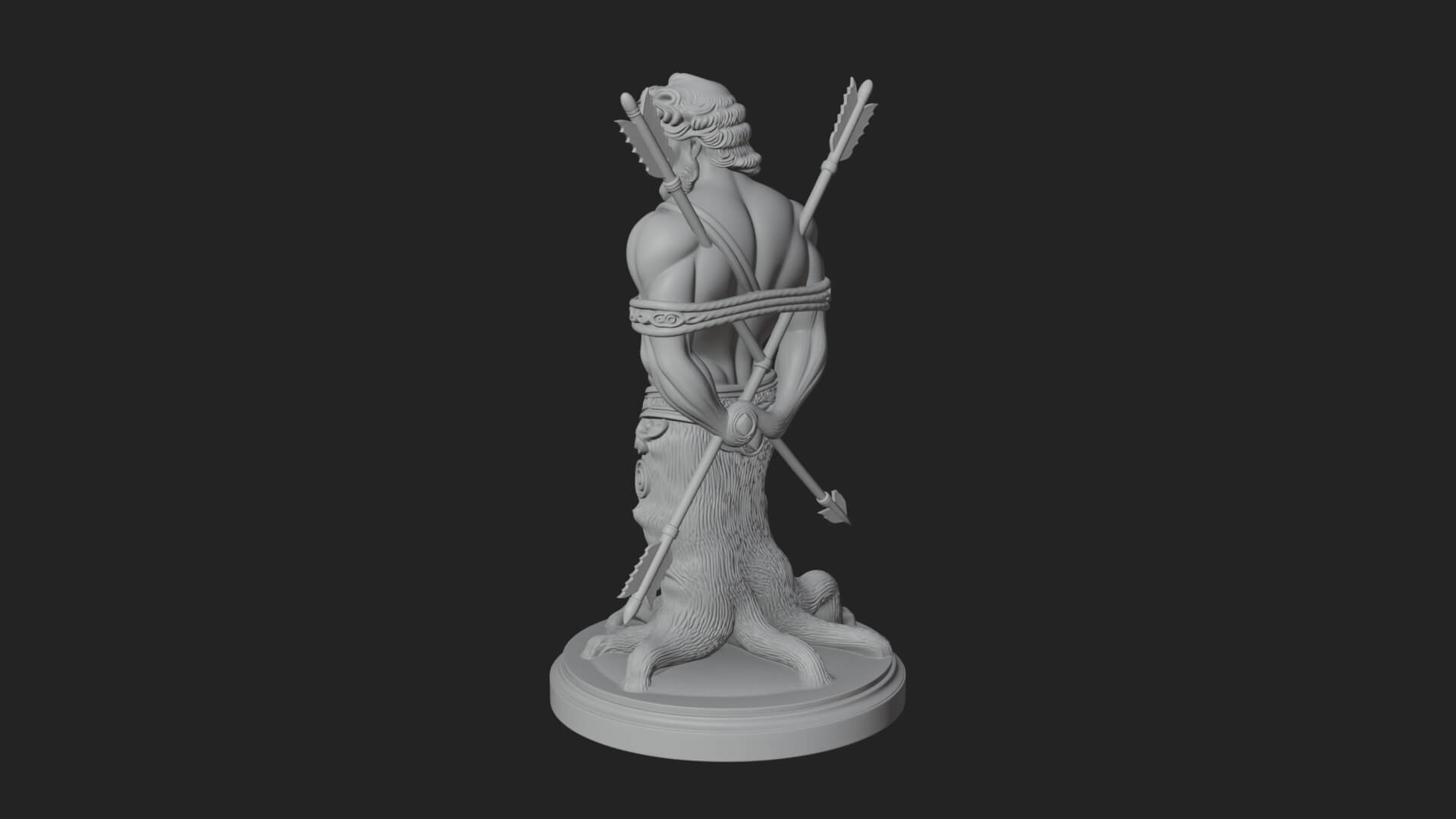 Saint Sebastian With Arrows Statue Design 1 3D Print Model 3D Model