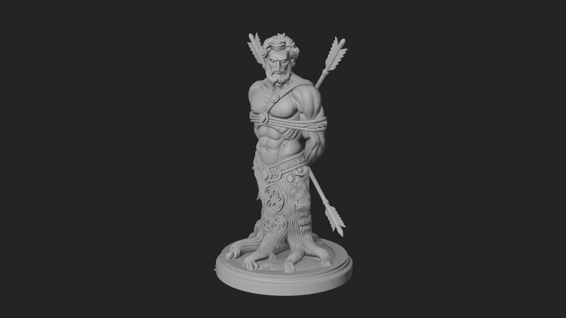 Saint Sebastian With Arrows Statue Design 1 3D Print Model 3D Model