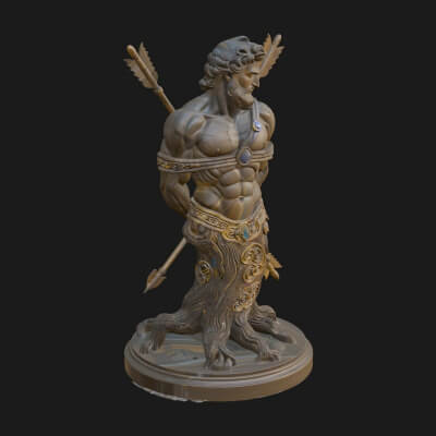 Saint Sebastian With Arrows Statue Design 1 3D Print Model