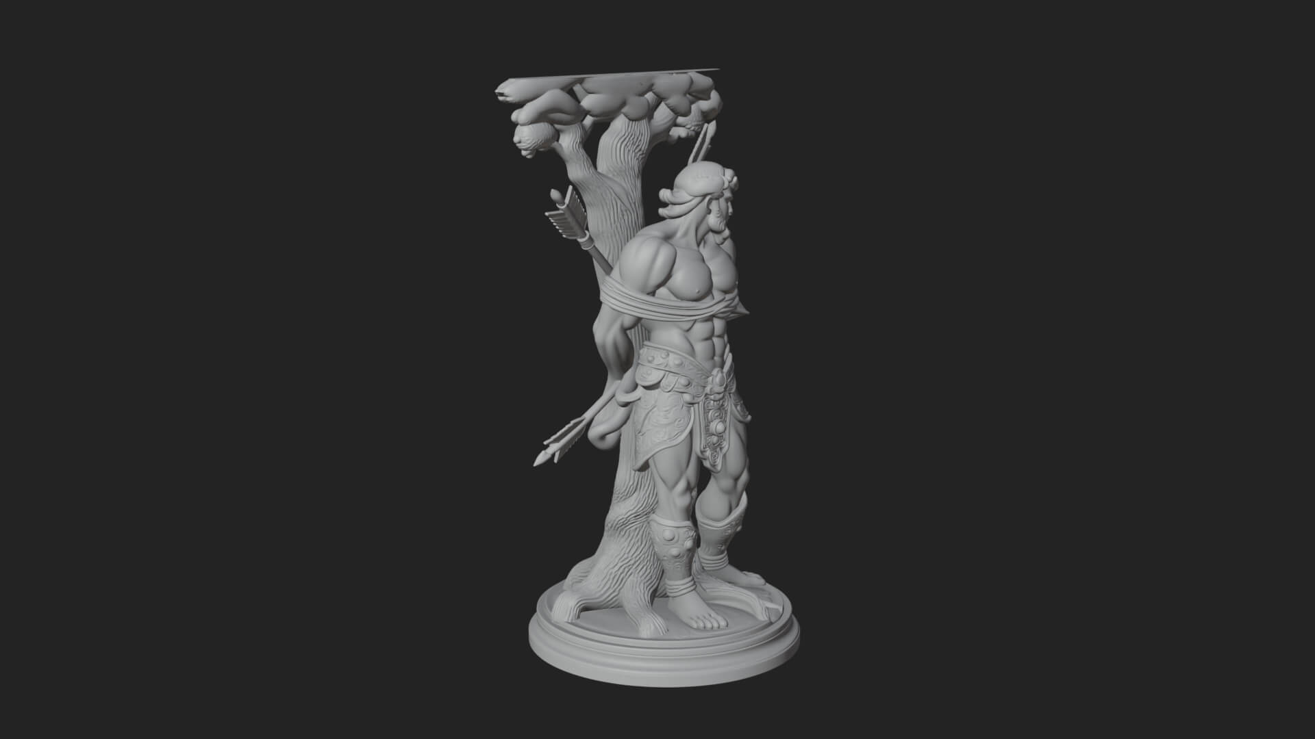 Saint Sebastian With Arrows Statue Design 2 3D Print Model 3D Model