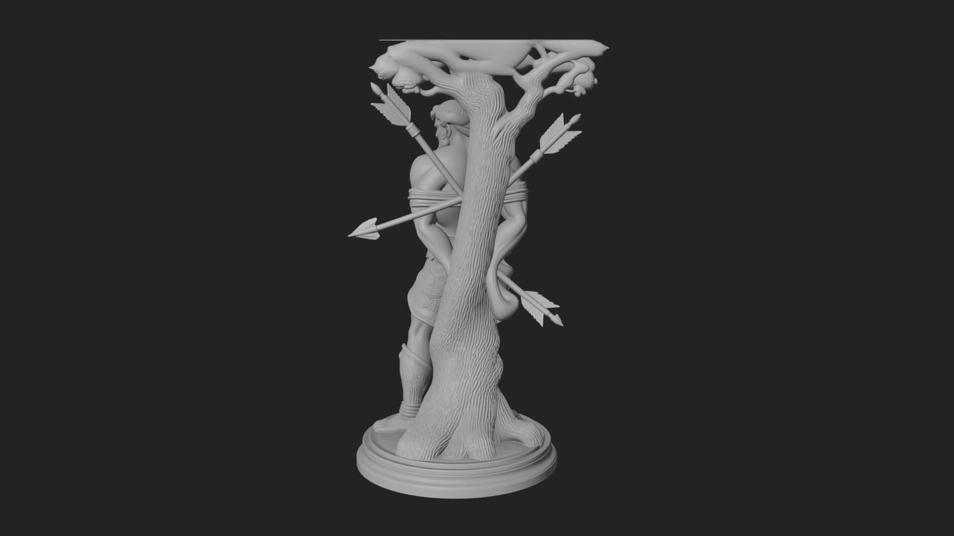 Saint Sebastian With Arrows Statue Design 2 3D Print Model 3D Model