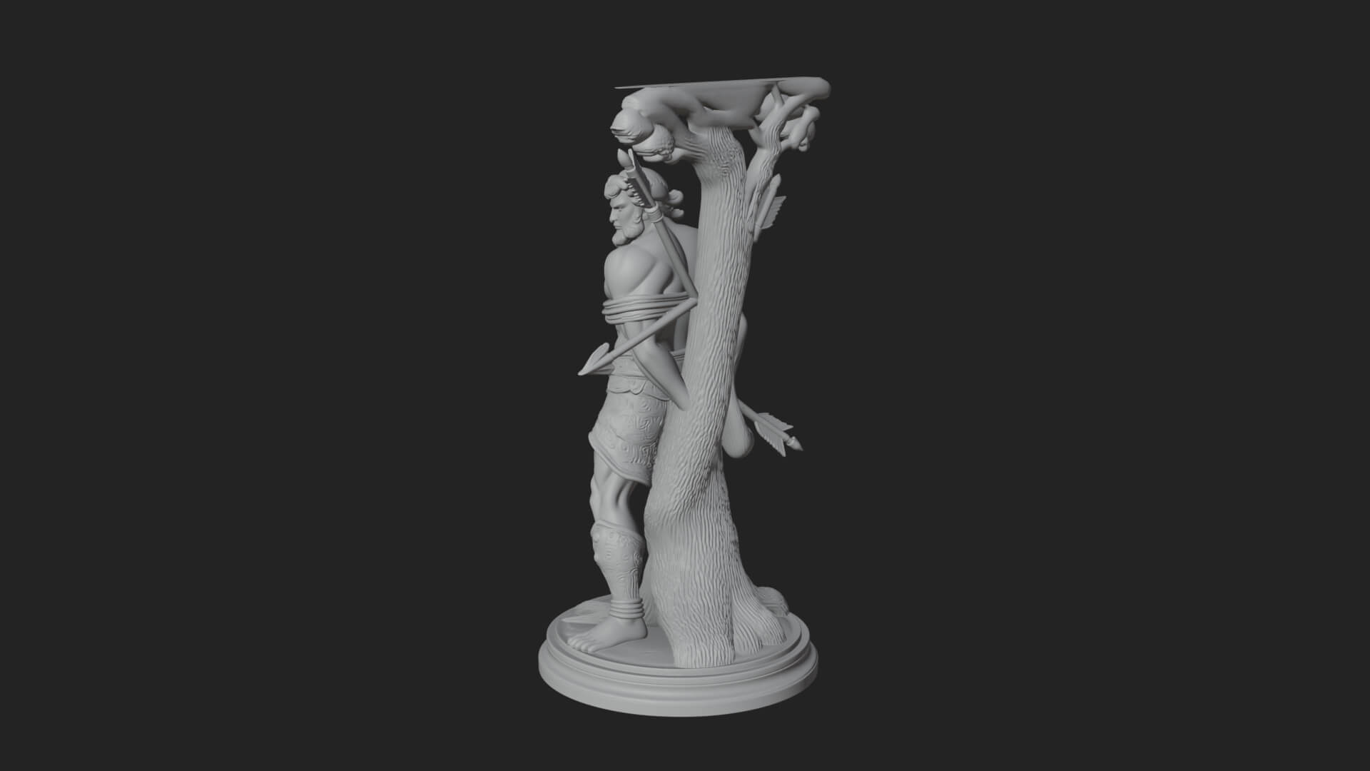 Saint Sebastian With Arrows Statue Design 2 3D Print Model 3D Model