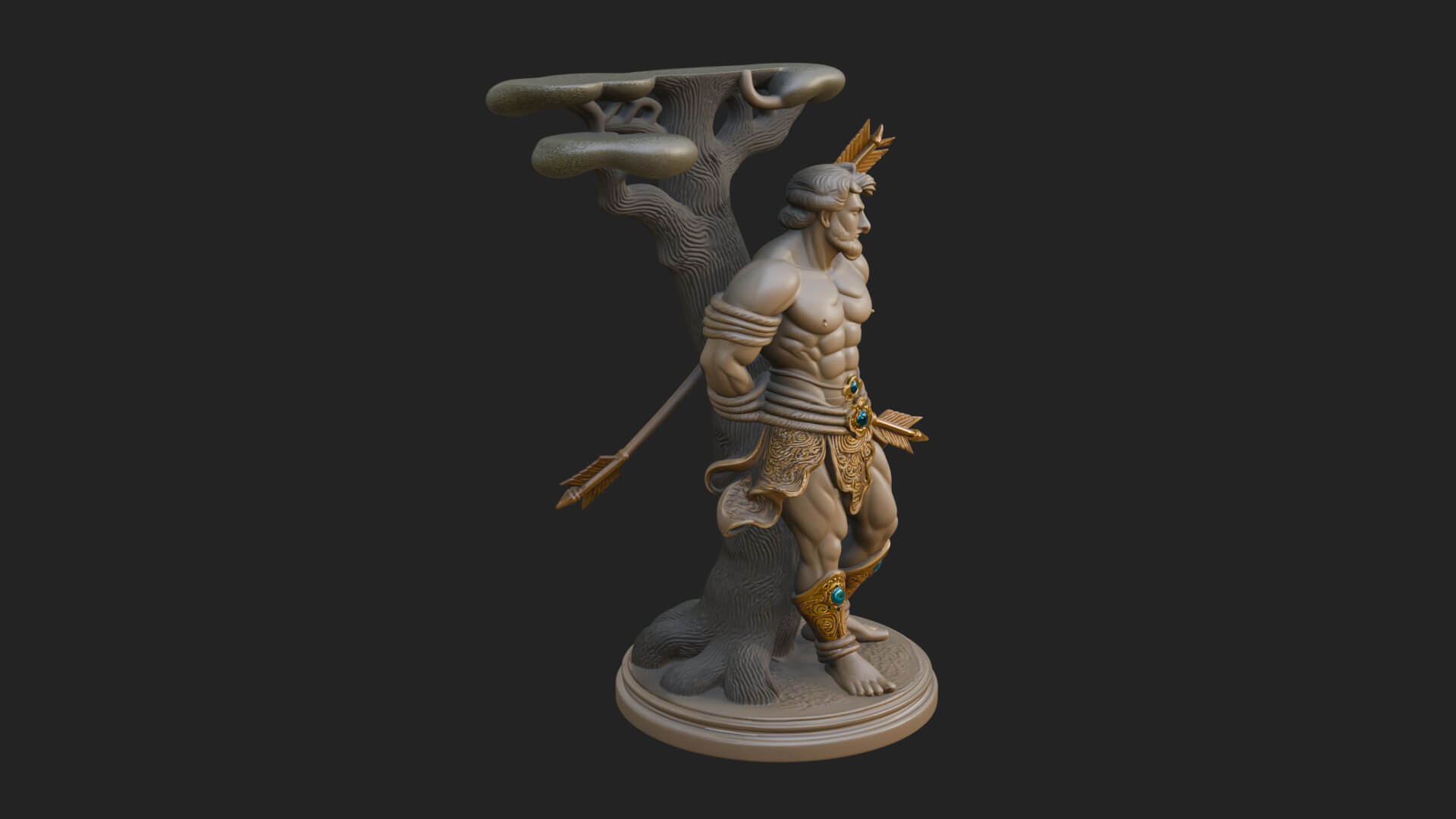 Saint Sebastian With Arrows Statue Design 3 3D Print Model 3D Model