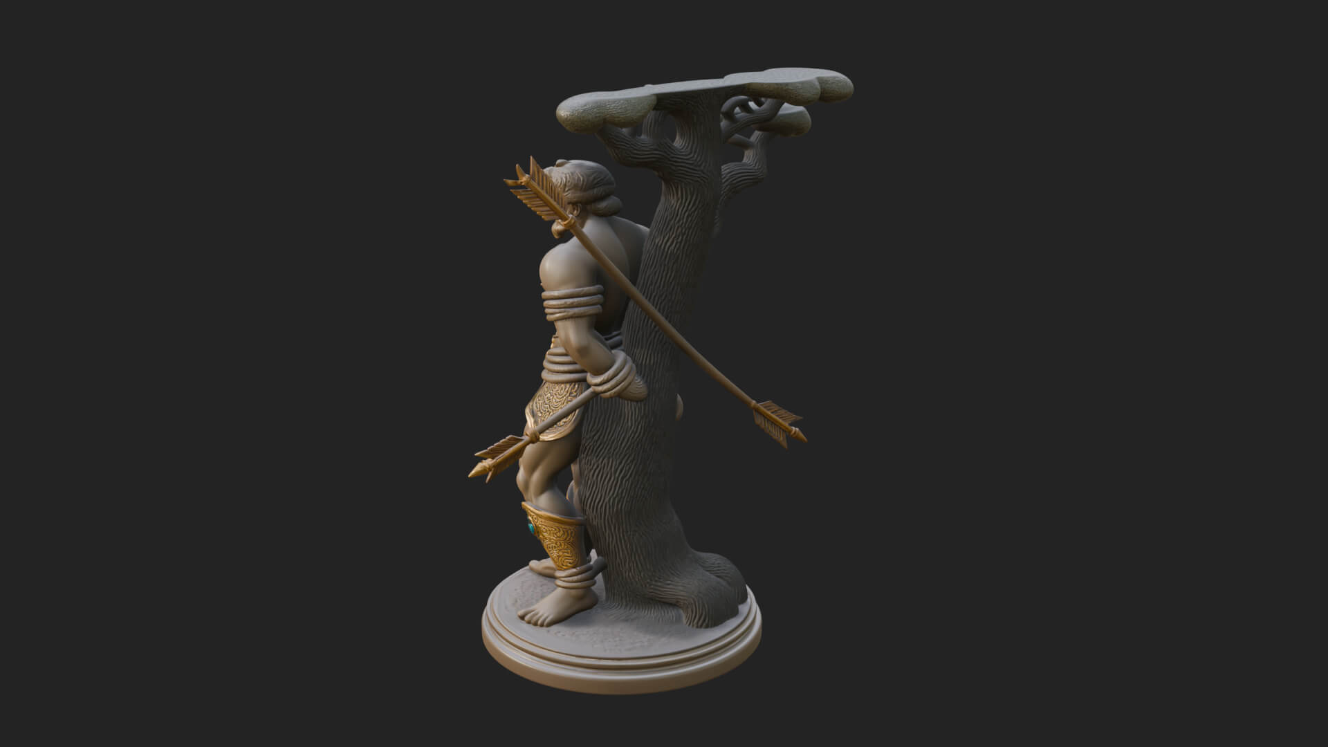 Saint Sebastian With Arrows Statue Design 3 3D Print Model 3D Model