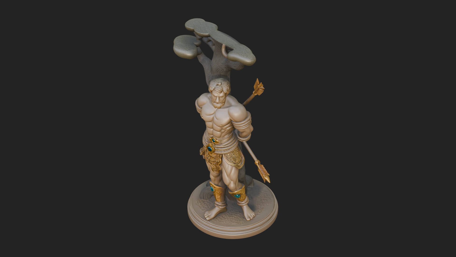 Saint Sebastian With Arrows Statue Design 3 3D Print Model 3D Model