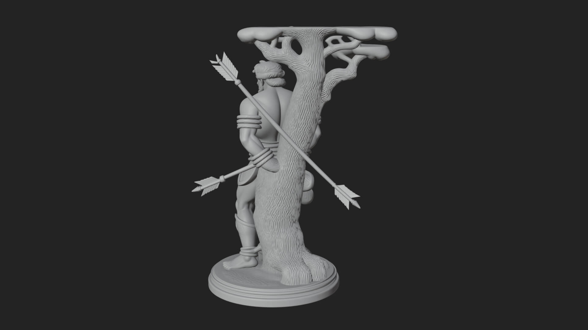 Saint Sebastian With Arrows Statue Design 3 3D Print Model 3D Model