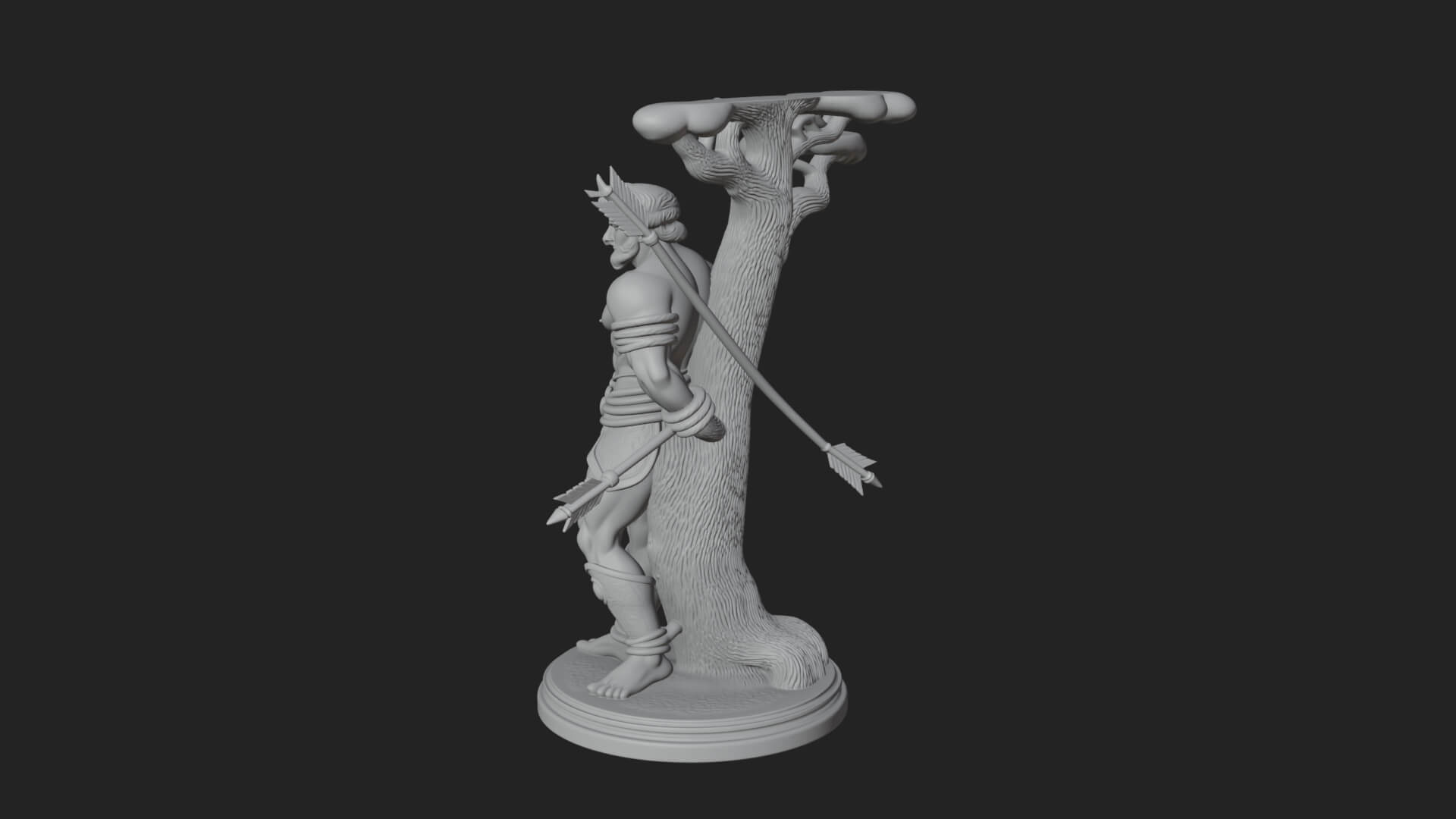 Saint Sebastian With Arrows Statue Design 3 3D Print Model 3D Model