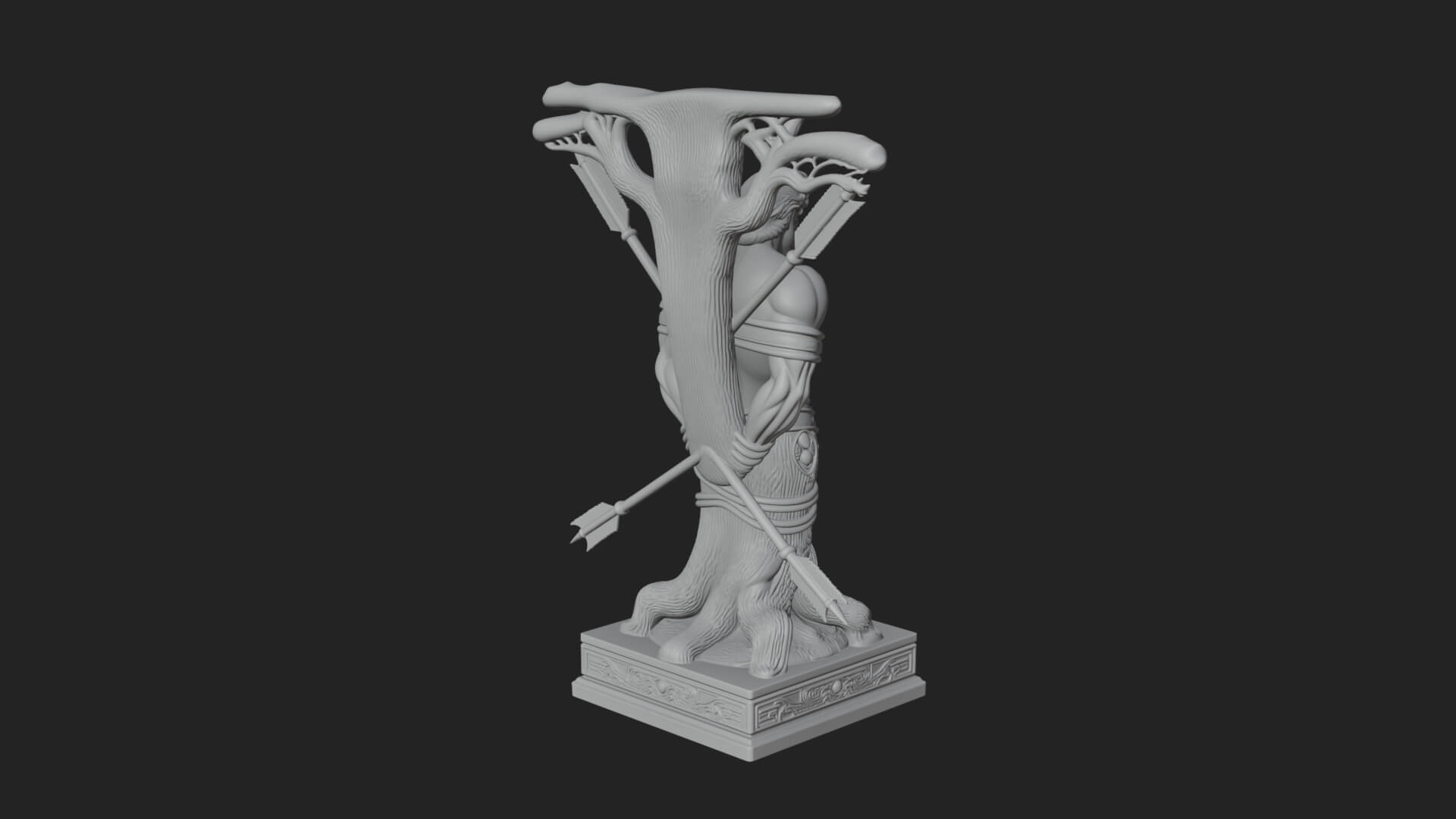 Saint Sebastian With Arrows Statue Design 4 3D Print Model 3D Model