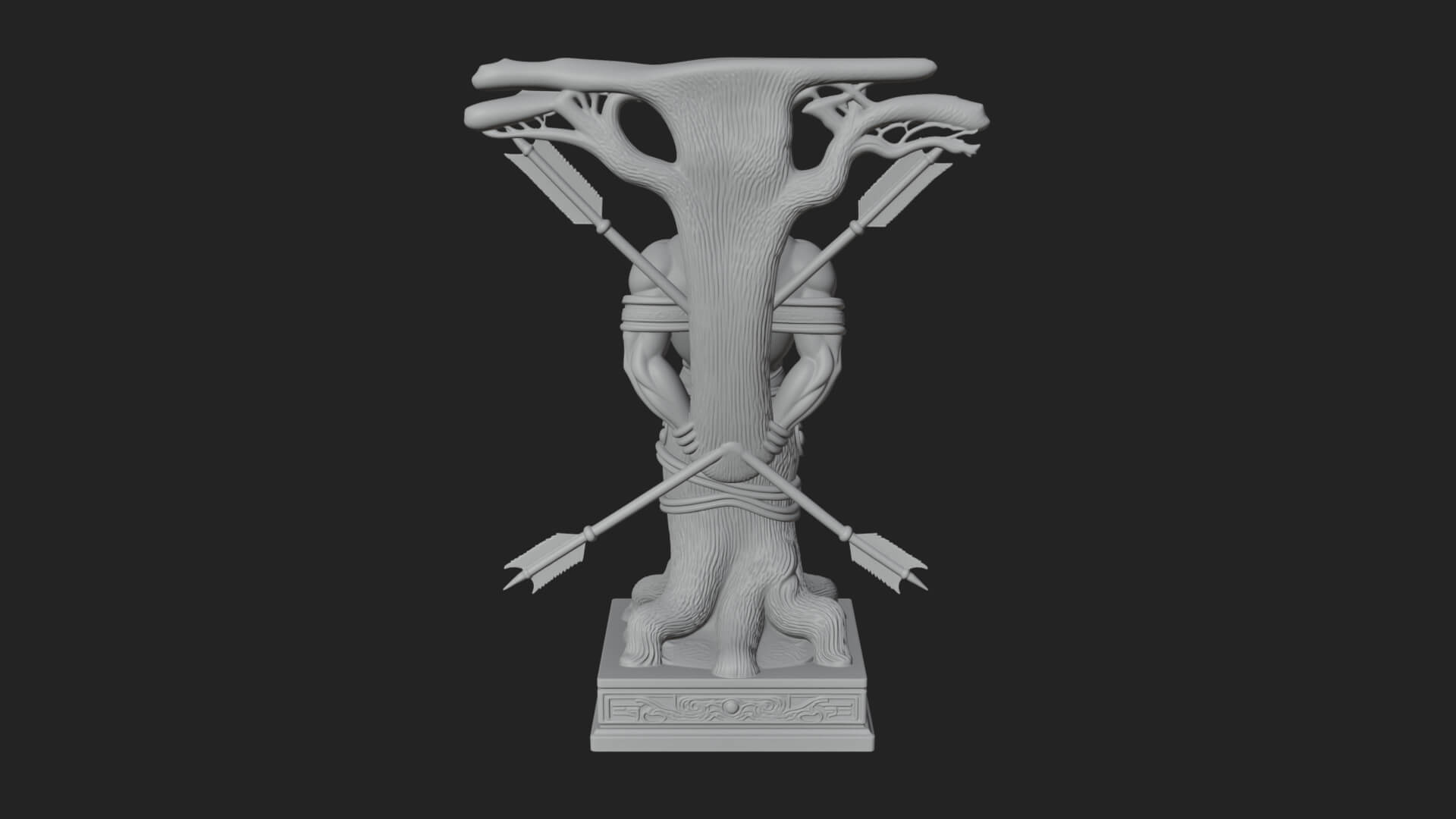 Saint Sebastian With Arrows Statue Design 4 3D Print Model 3D Model