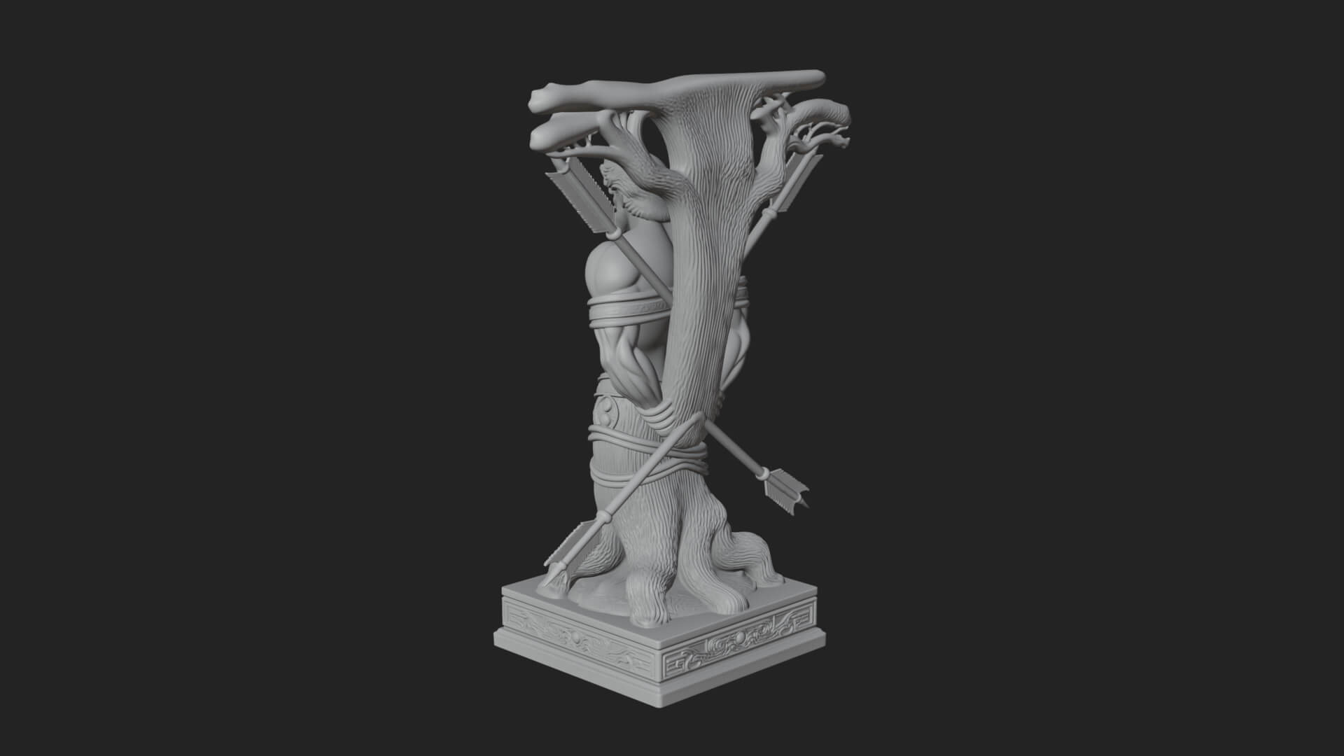 Saint Sebastian With Arrows Statue Design 4 3D Print Model 3D Model
