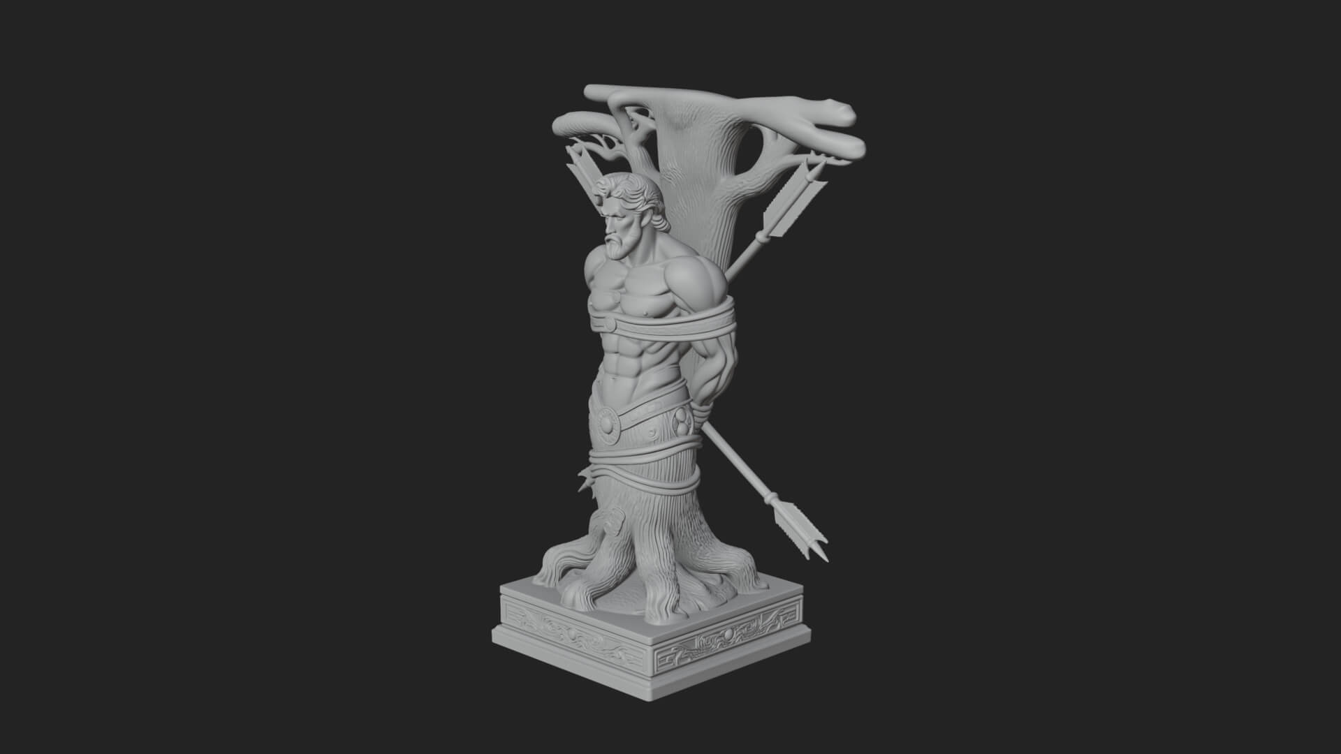 Saint Sebastian With Arrows Statue Design 4 3D Print Model 3D Model