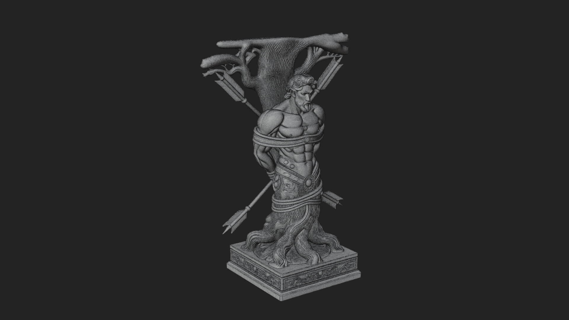 Saint Sebastian With Arrows Statue Design 4 3D Print Model 3D Model