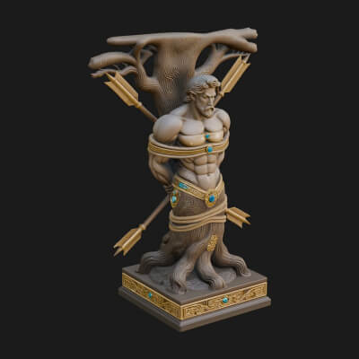 Saint Sebastian With Arrows Statue Design 4 3D Print Model