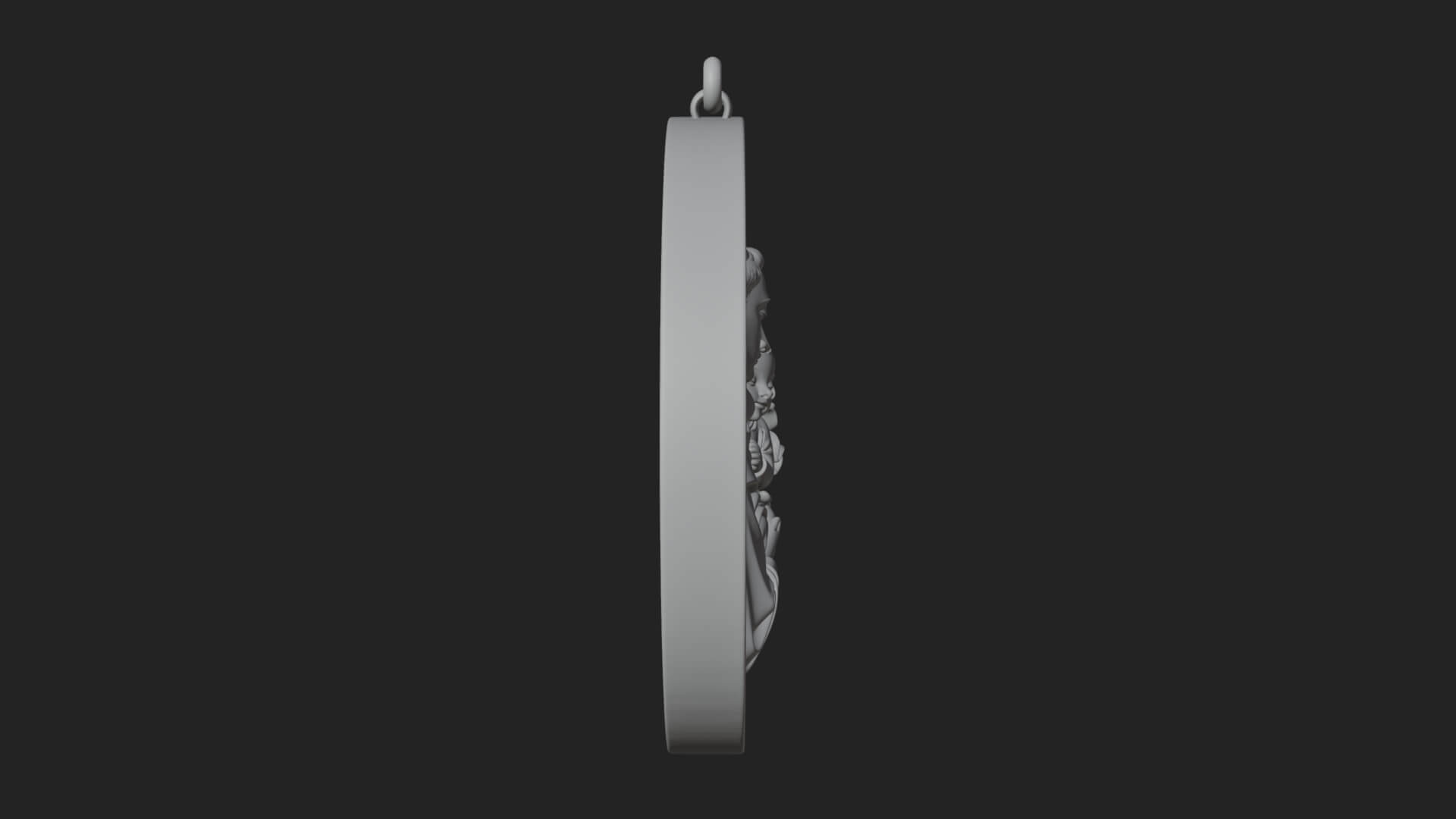 Saint with Child Oval Relief Plaque Design 2 3D Print 3D Model
