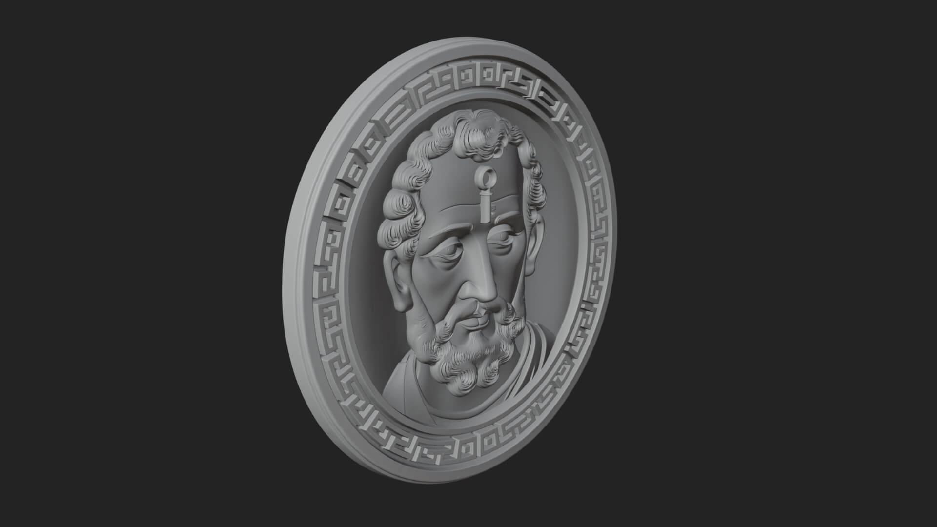 Saint with Key Oval Relief Plaque Design 1 3D Print Model 3D Model