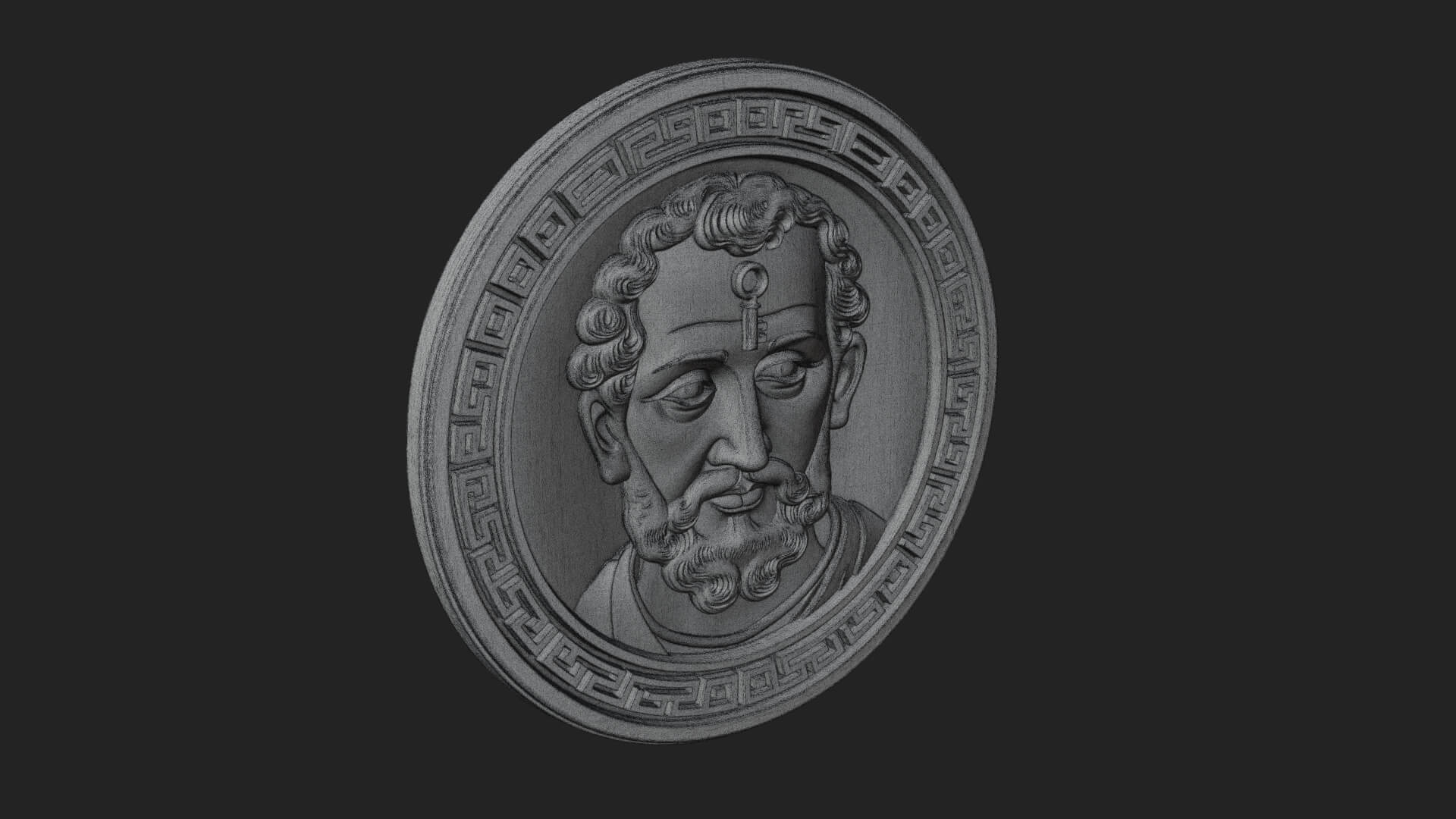 Saint with Key Oval Relief Plaque Design 1 3D Print Model 3D Model