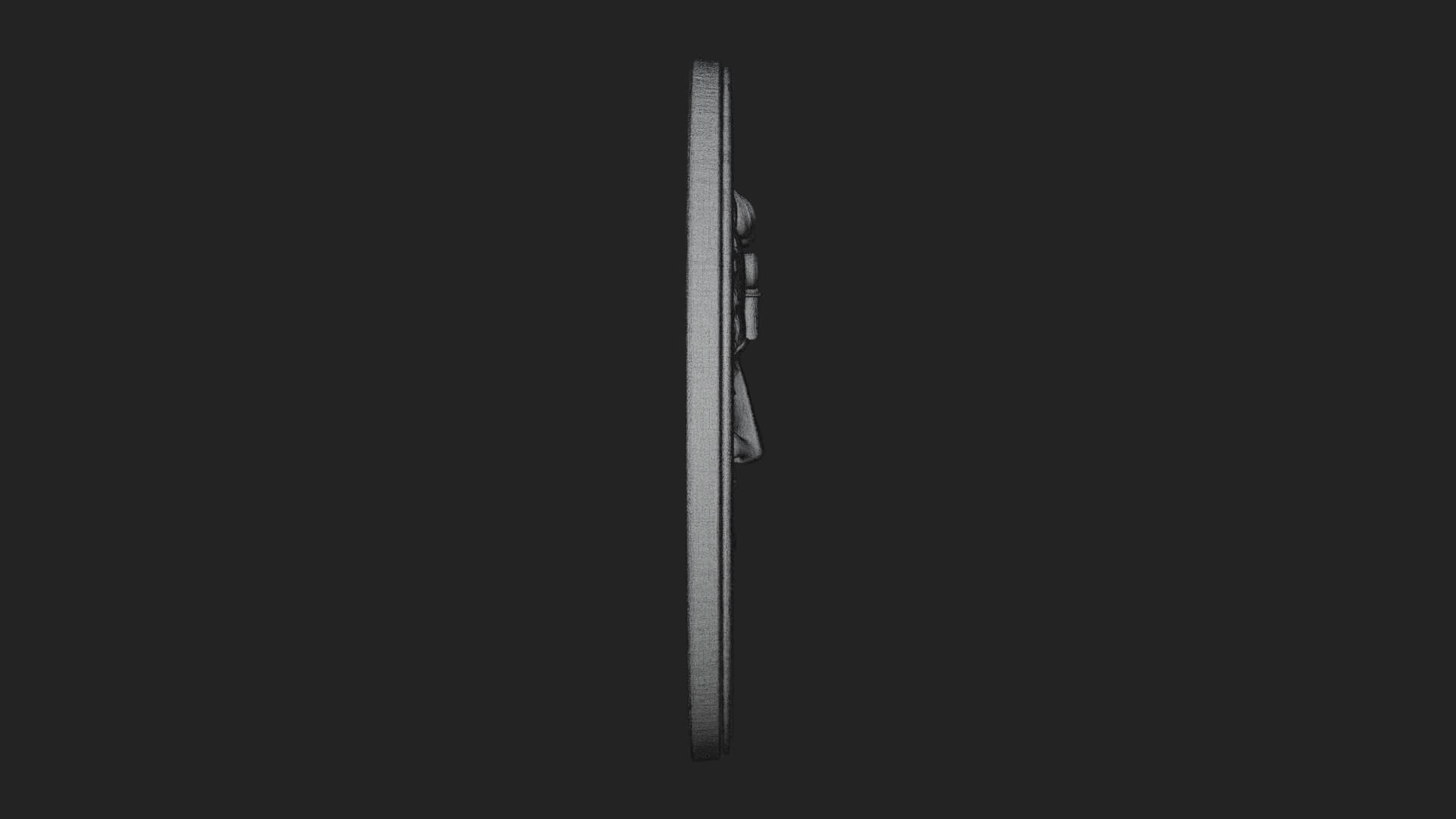 Saint with Key Oval Relief Plaque Design 1 3D Print Model 3D Model