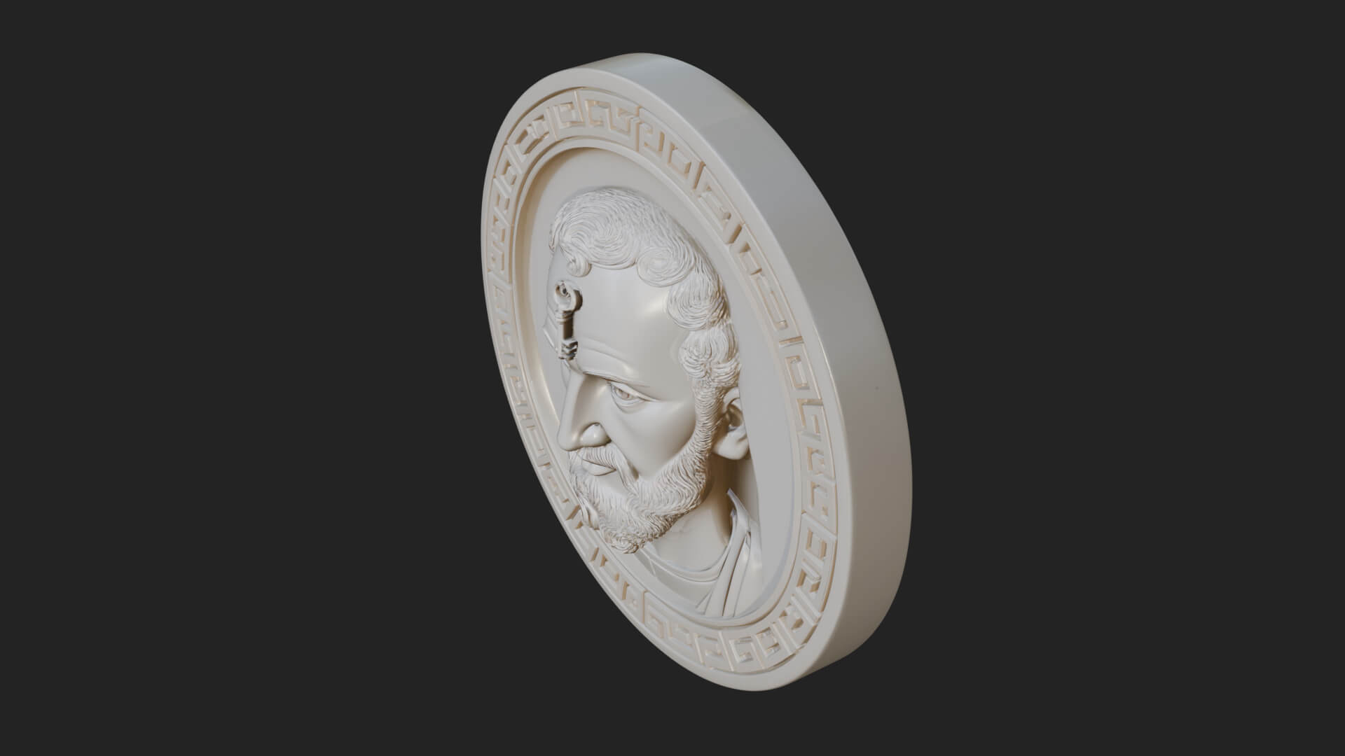 Saint with Key Oval Relief Plaque Design 4 3D Print Model 3D Model