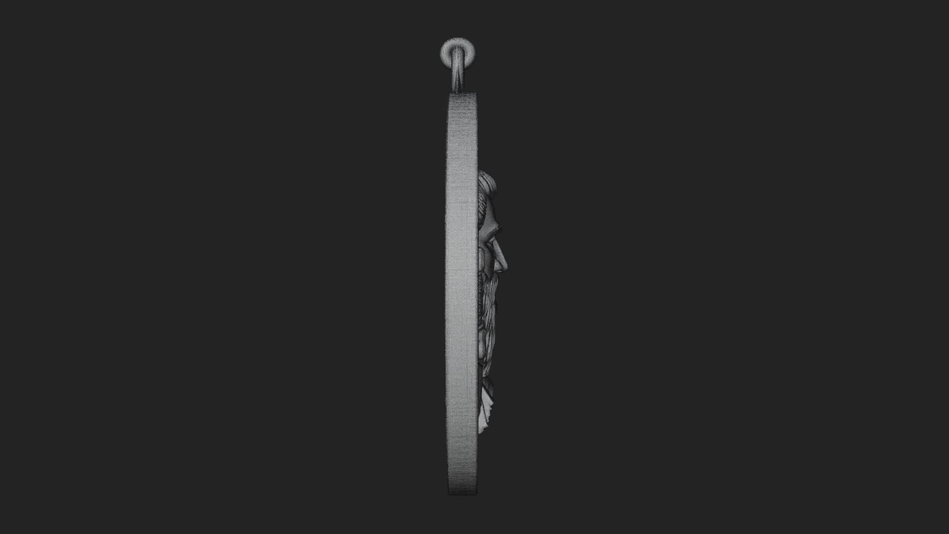 Saint with Sword Oval Relief Plaque Design 3 3D Print 3D Model