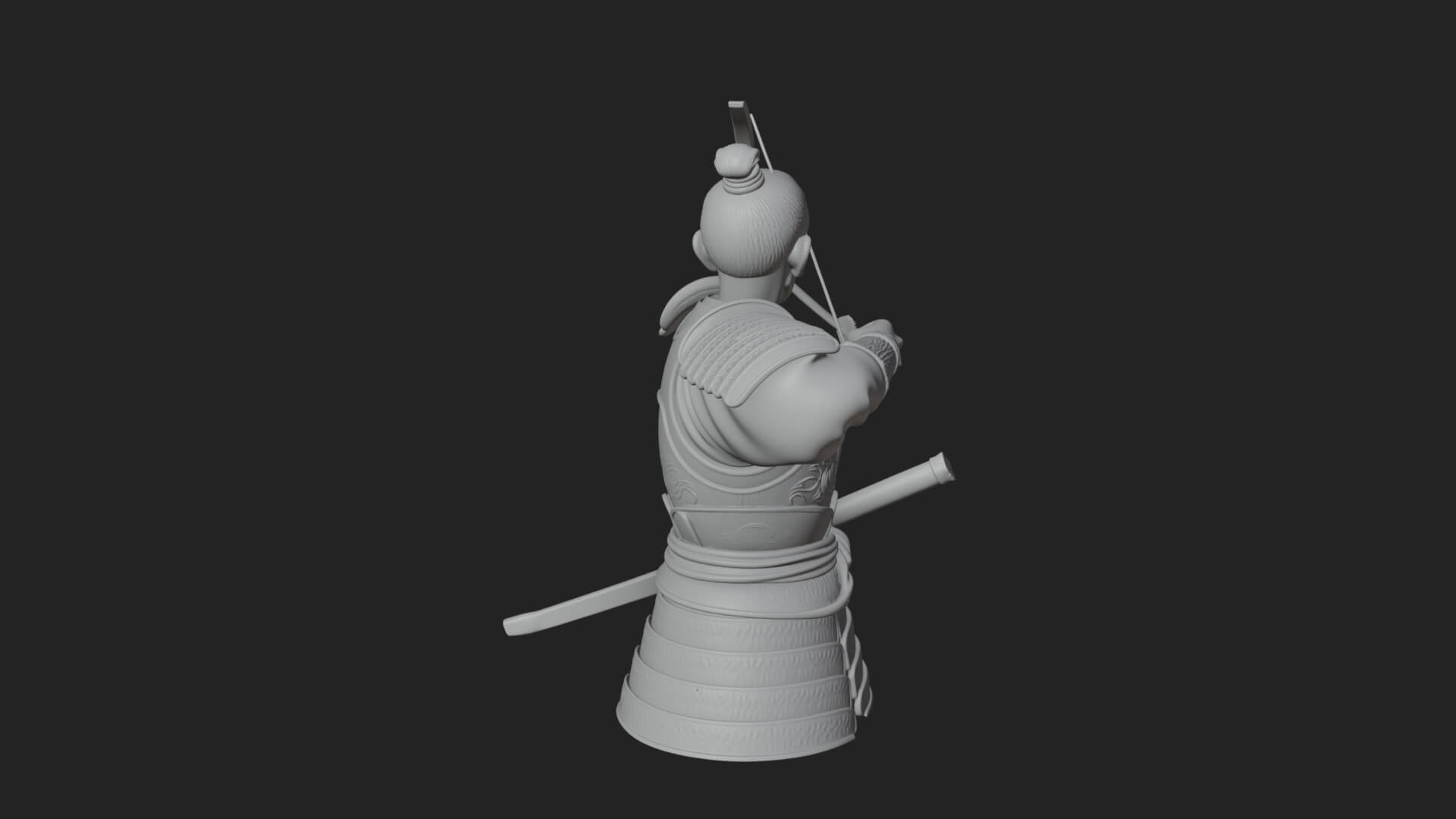 Samurai Archer Statue Design 1 3D Print Model 3D Model