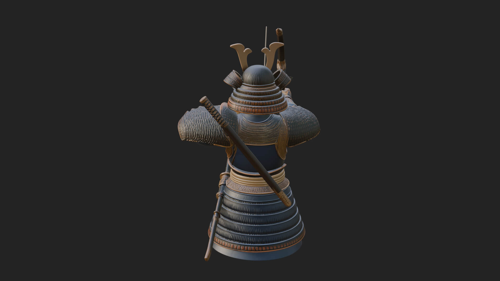 Samurai Archer Statue Design 11 3D Print Model 3D Model