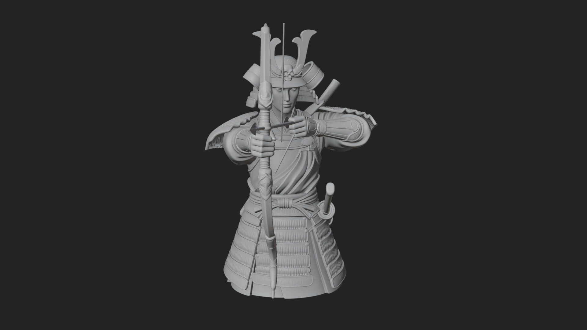 Samurai Archer Statue Design 11 3D Print Model 3D Model