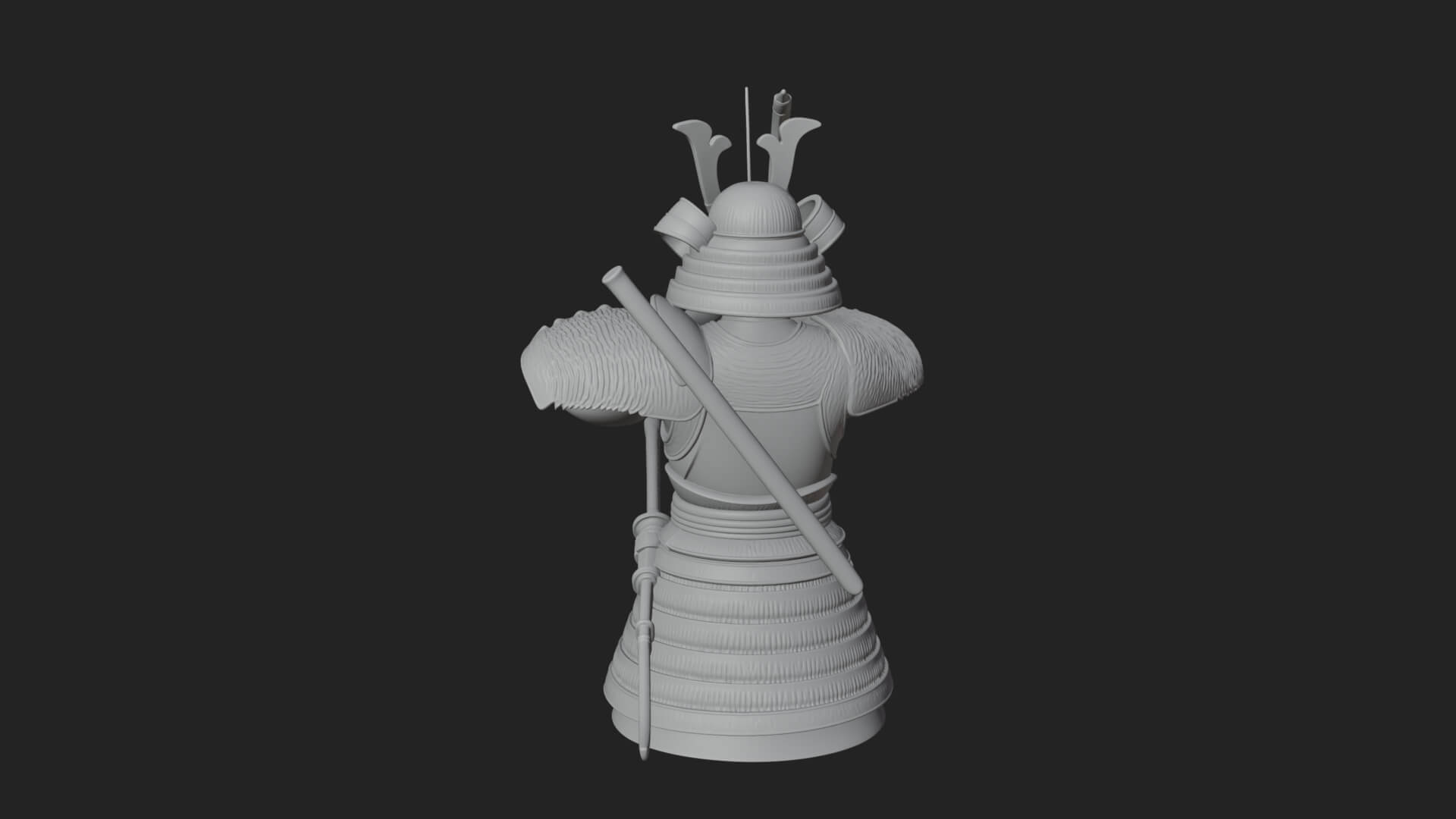 Samurai Archer Statue Design 11 3D Print Model 3D Model
