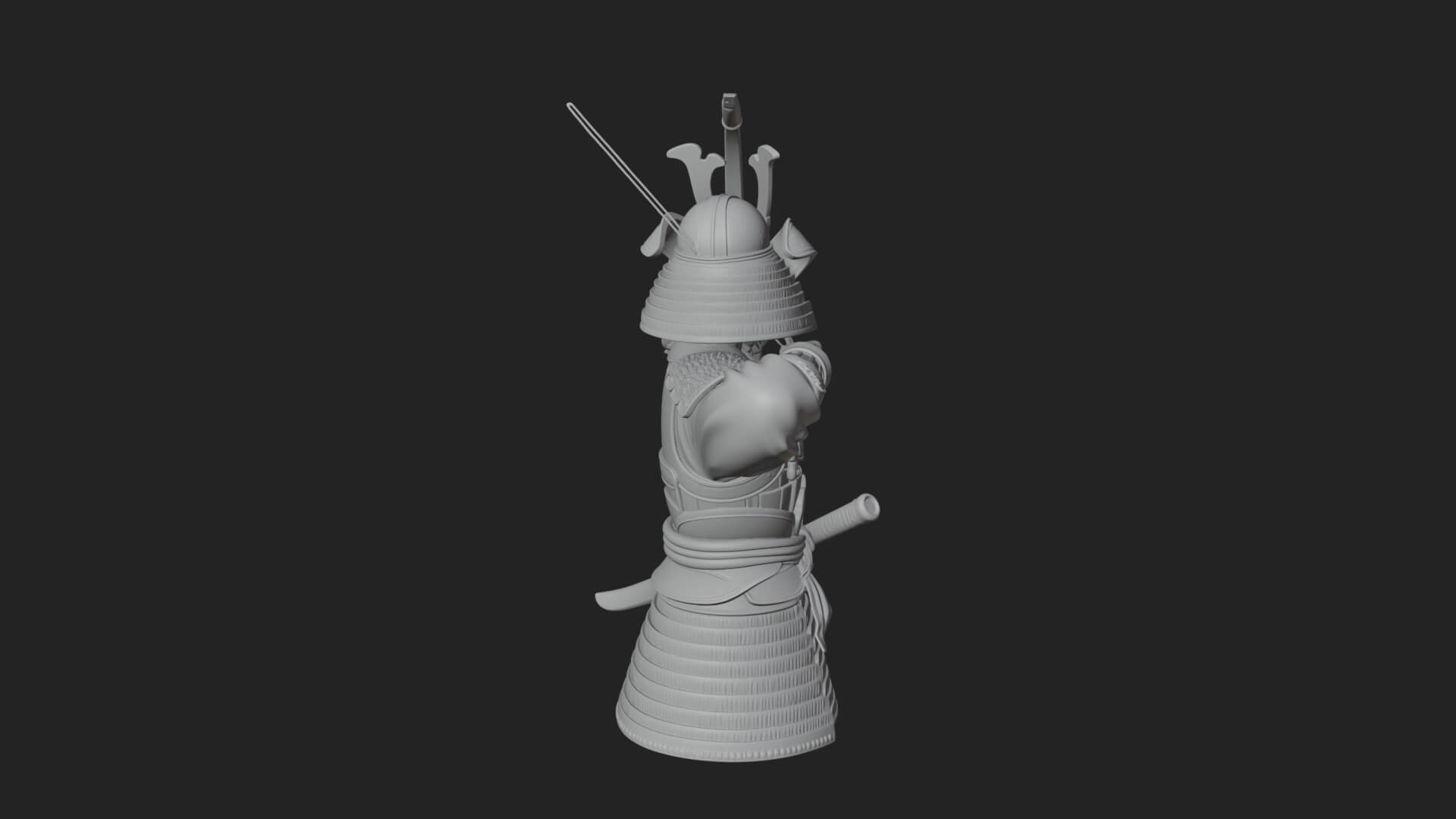 Samurai Archer Statue Design 12 3D Print Model 3D Model