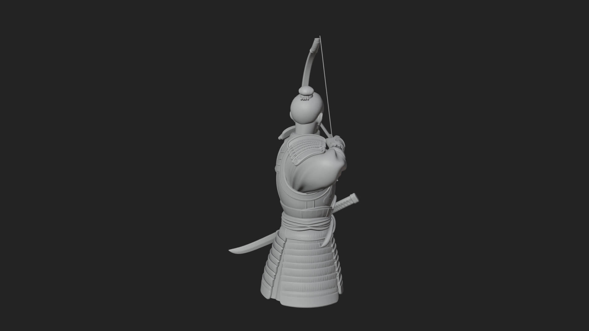 Samurai Archer Statue Design 2 3D Print Model 3D Model