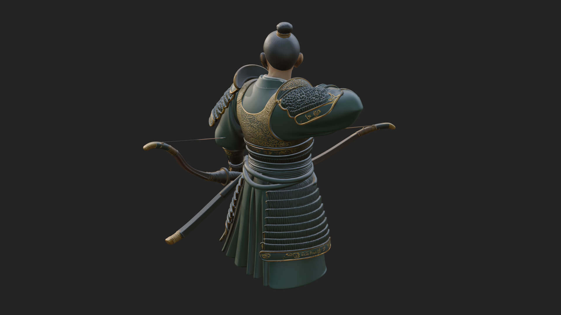 Samurai Archer Statue Design 3 3D Print Model 3D Model
