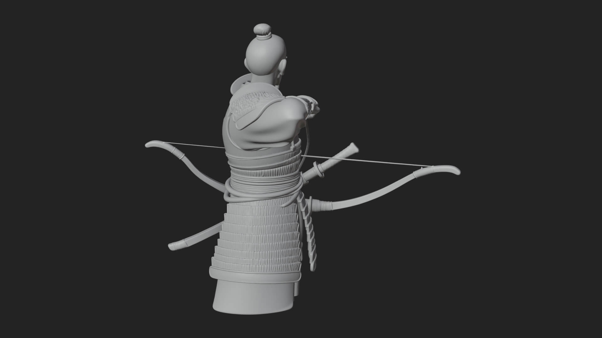 Samurai Archer Statue Design 3 3D Print Model 3D Model