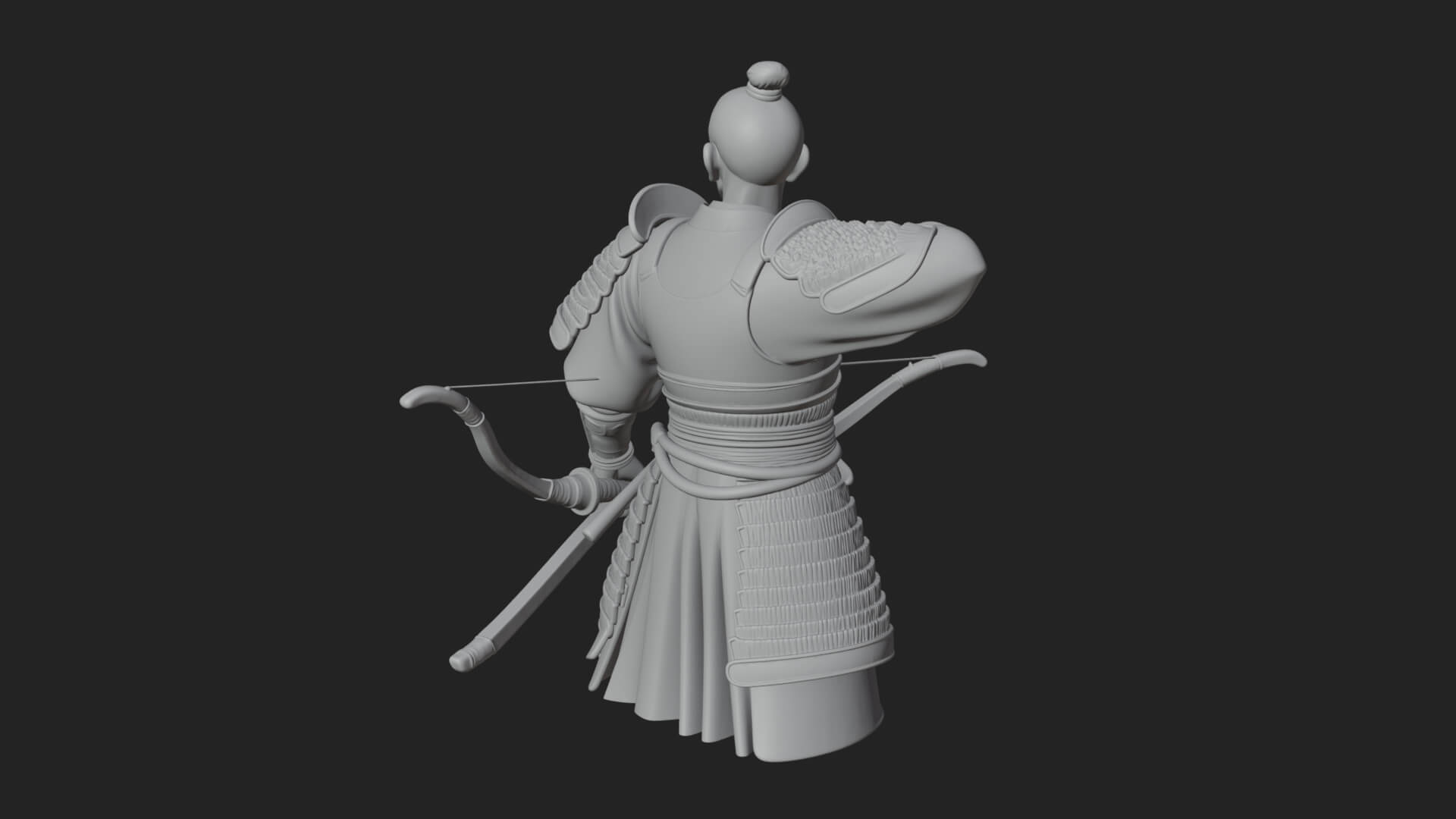Samurai Archer Statue Design 3 3D Print Model 3D Model