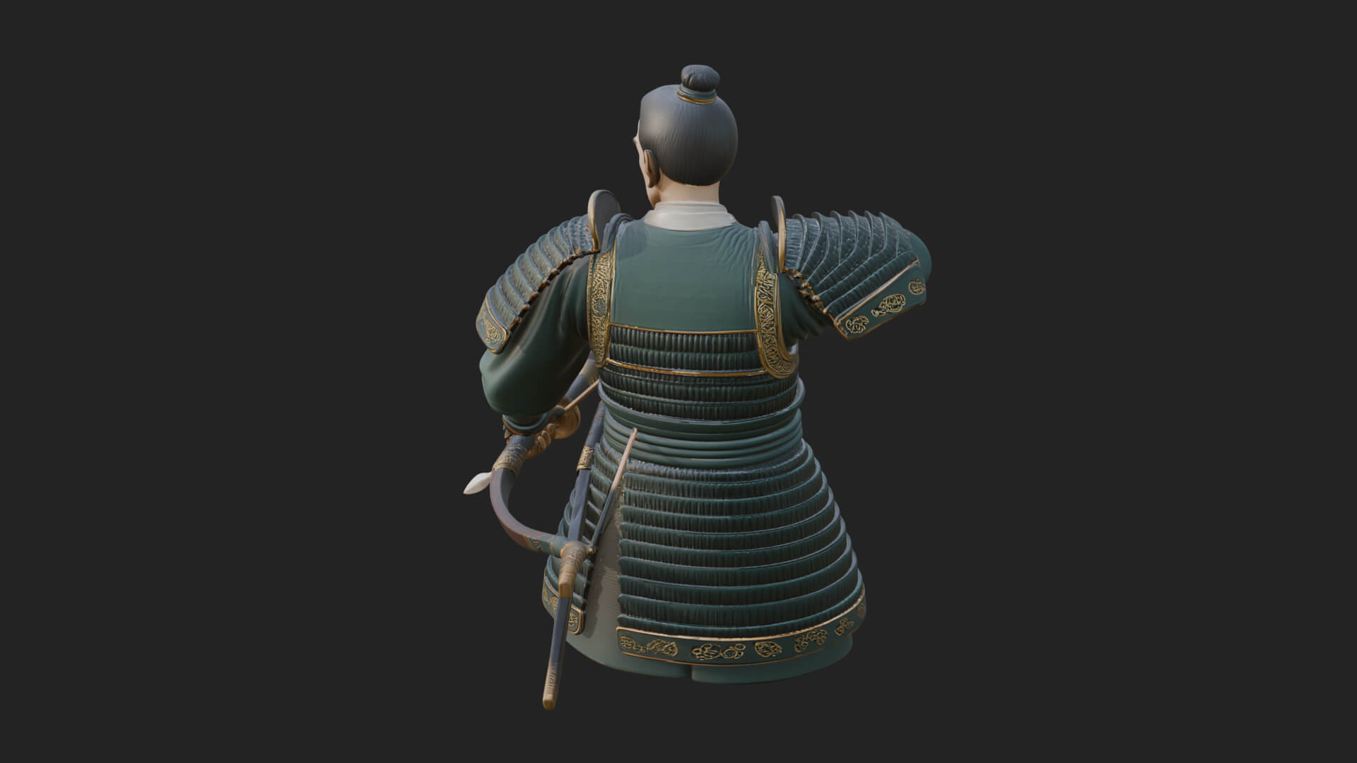 Samurai Archer Statue Design 4 3D Print Model 3D Model