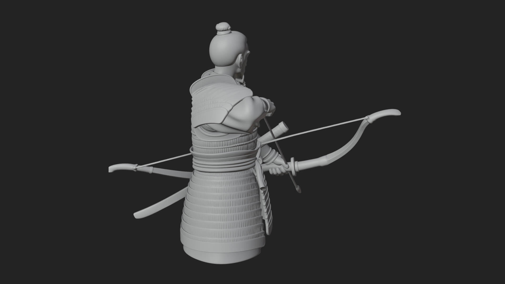 Samurai Archer Statue Design 4 3D Print Model 3D Model