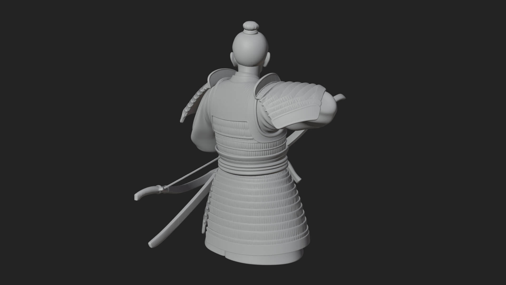 Samurai Archer Statue Design 4 3D Print Model 3D Model