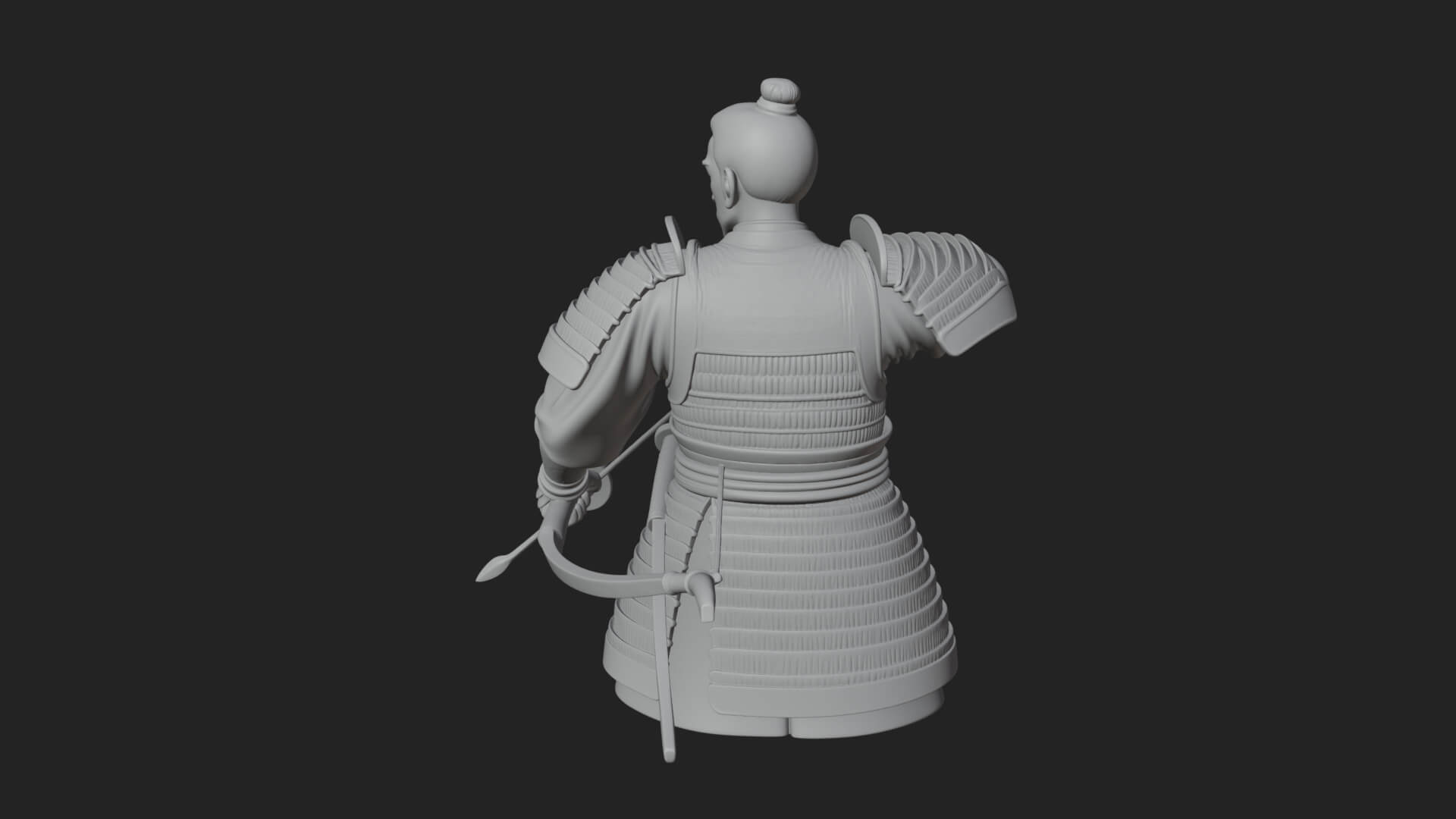 Samurai Archer Statue Design 4 3D Print Model 3D Model