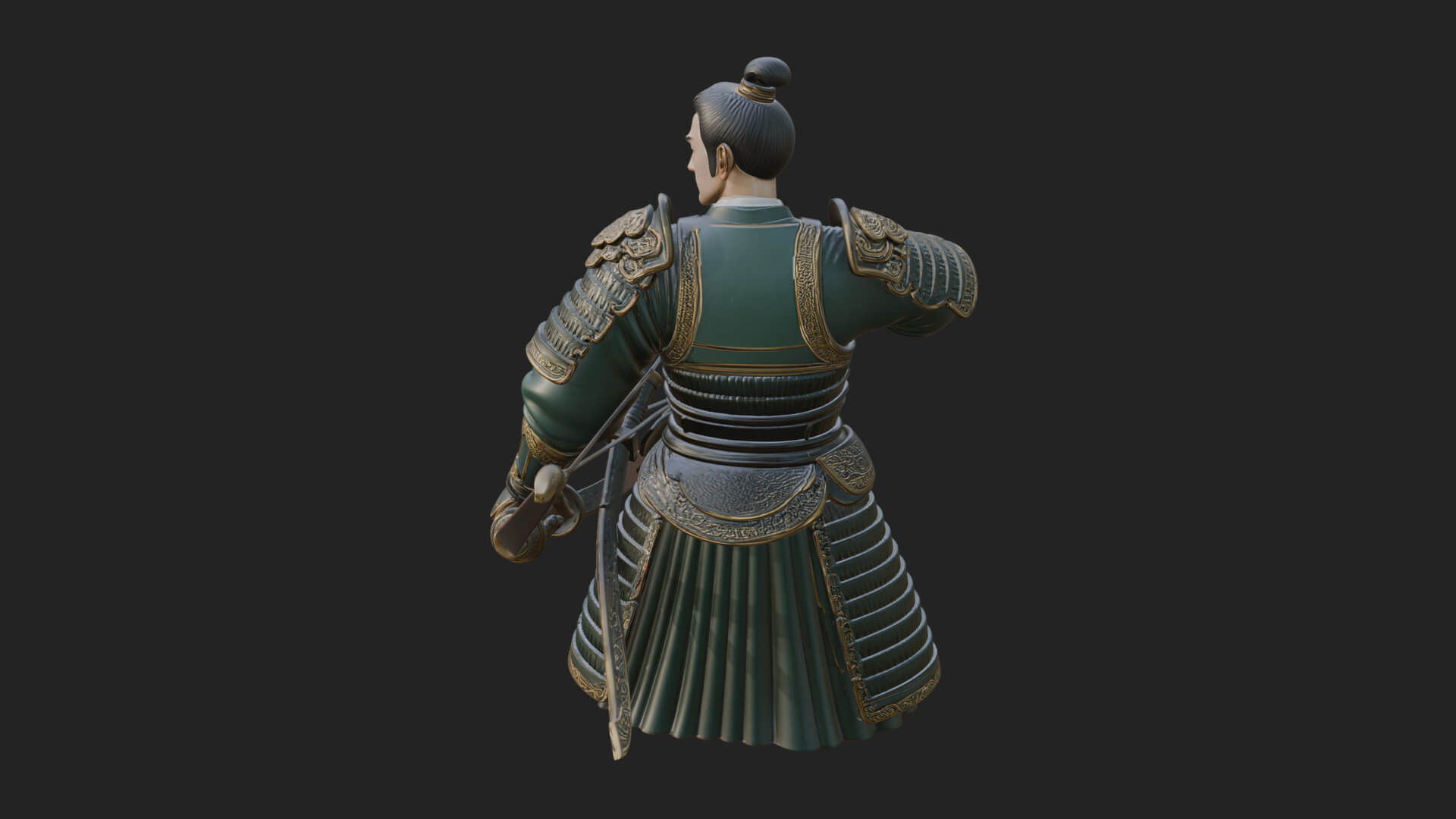 Samurai Archer Statue Design 5 3D Print Model 3D Model