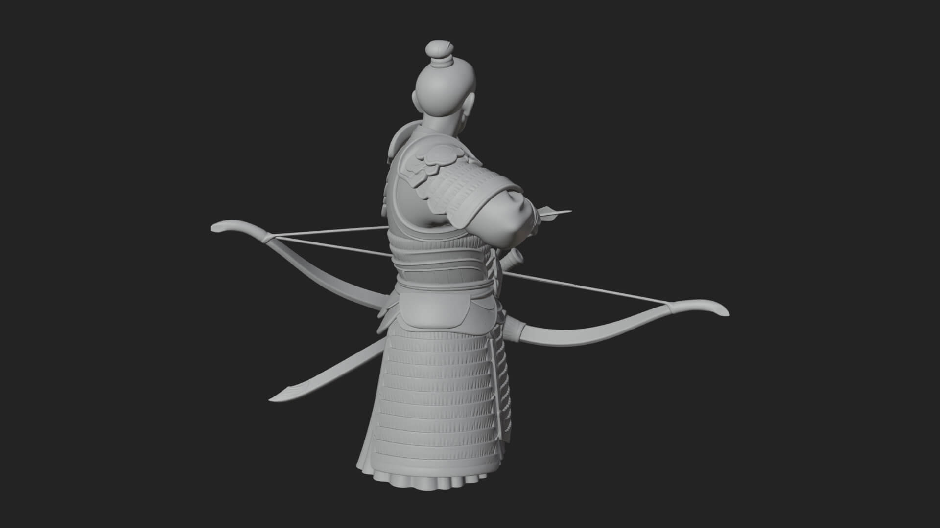 Samurai Archer Statue Design 5 3D Print Model 3D Model