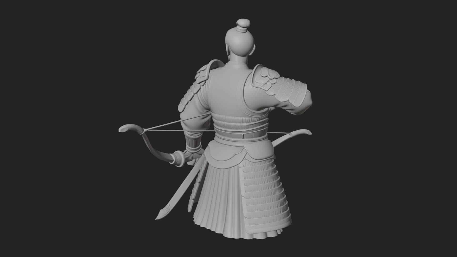 Samurai Archer Statue Design 5 3D Print Model 3D Model