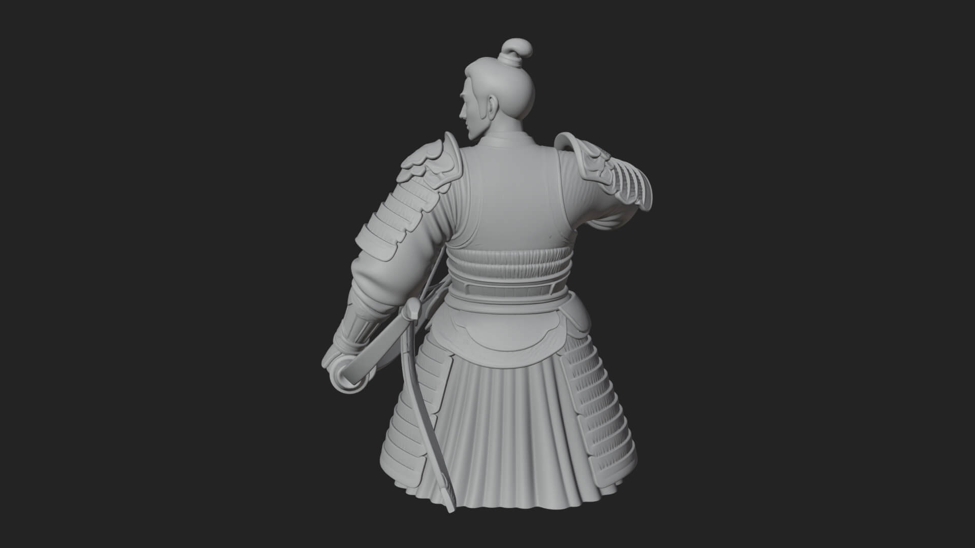 Samurai Archer Statue Design 5 3D Print Model 3D Model