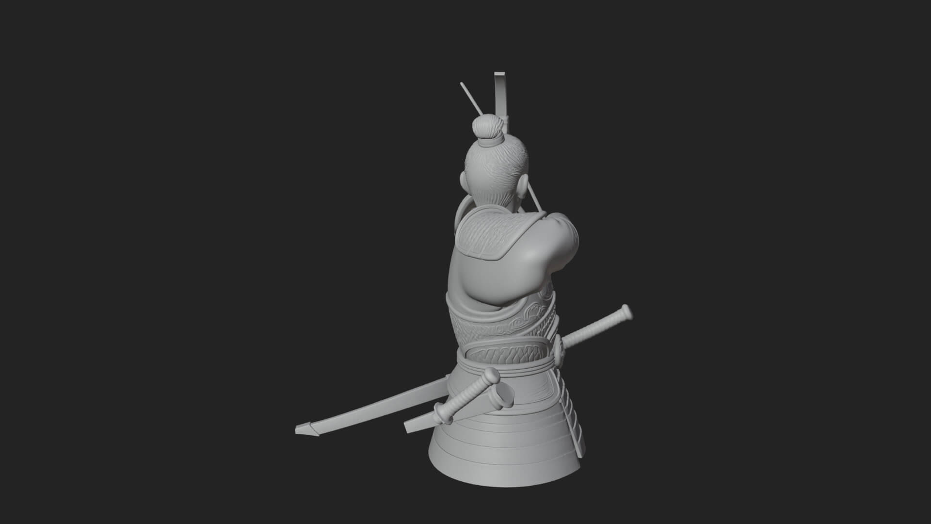 Samurai Archer Statue Design 6 3D Print Model 3D Model