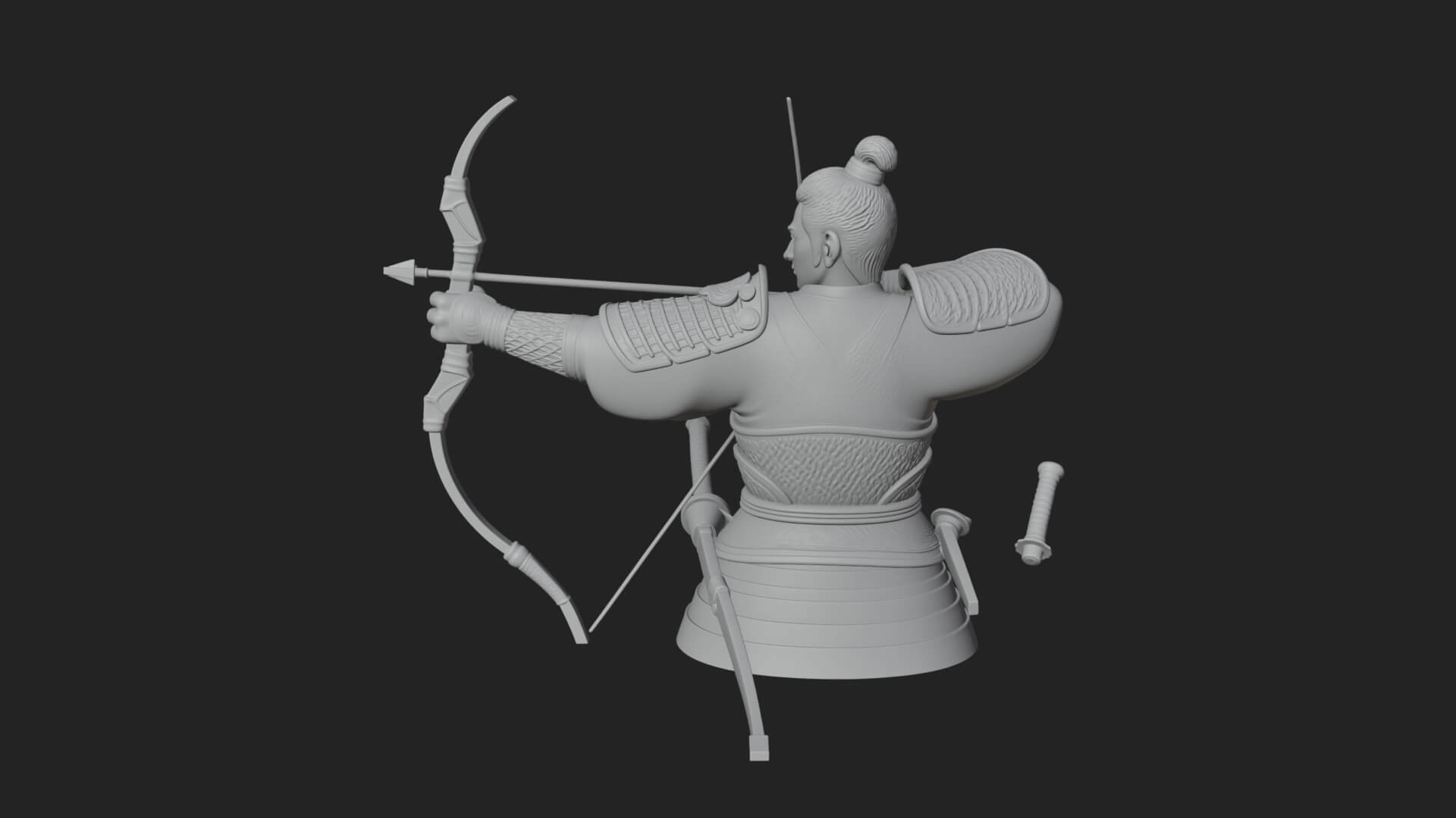 Samurai Archer Statue Design 6 3D Print Model 3D Model