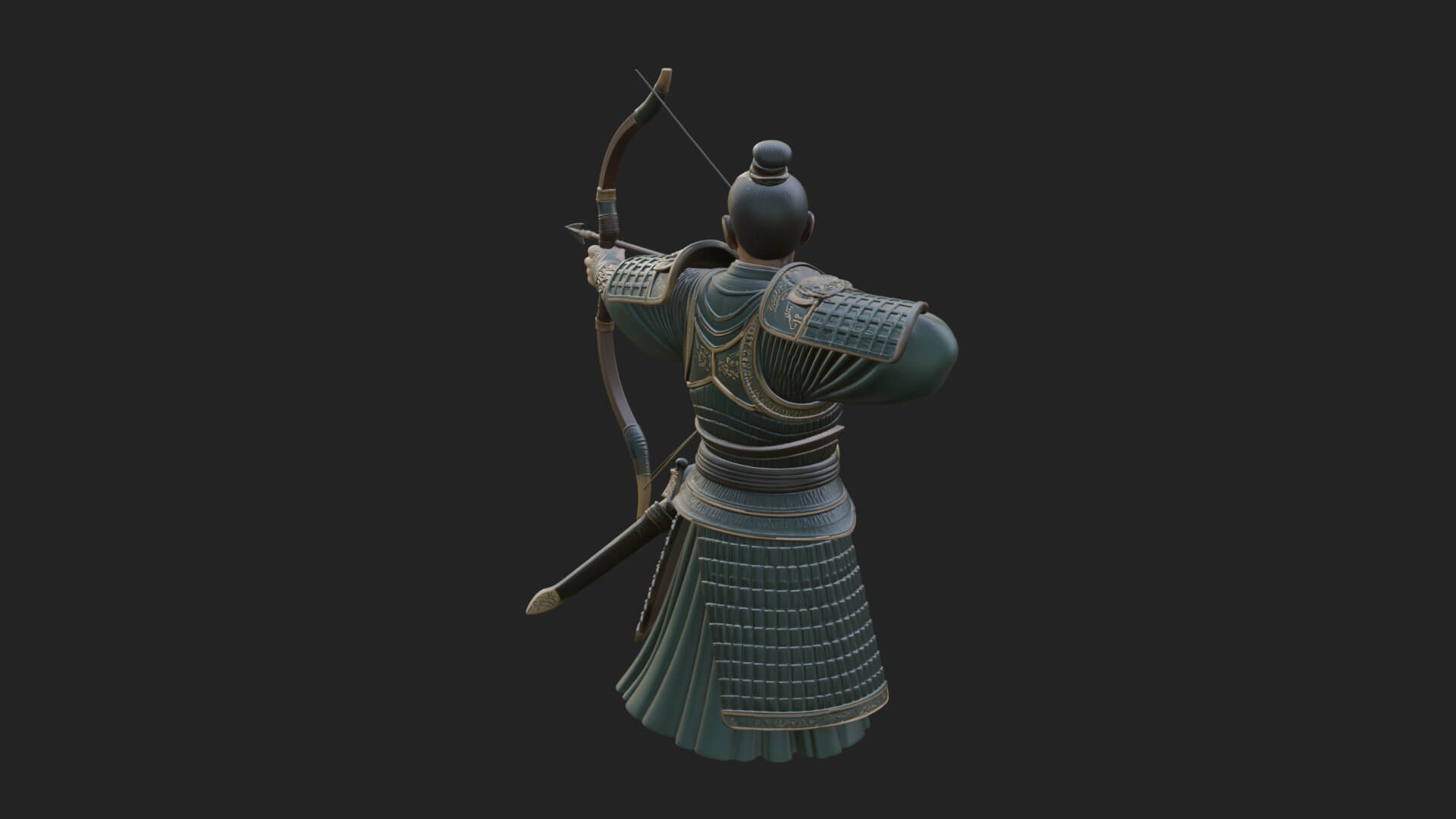 Samurai Archer Statue Design 7 3D Print Model 3D Model