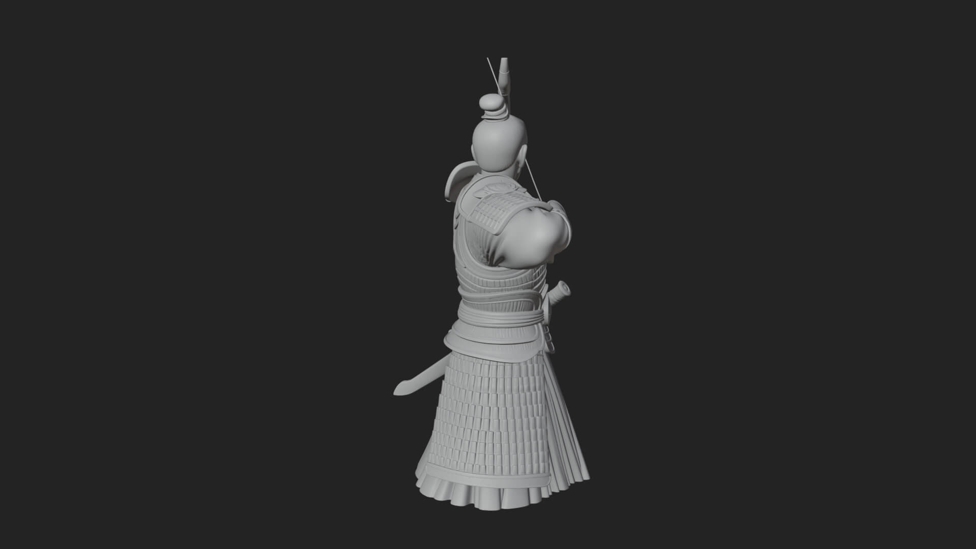 Samurai Archer Statue Design 7 3D Print Model 3D Model