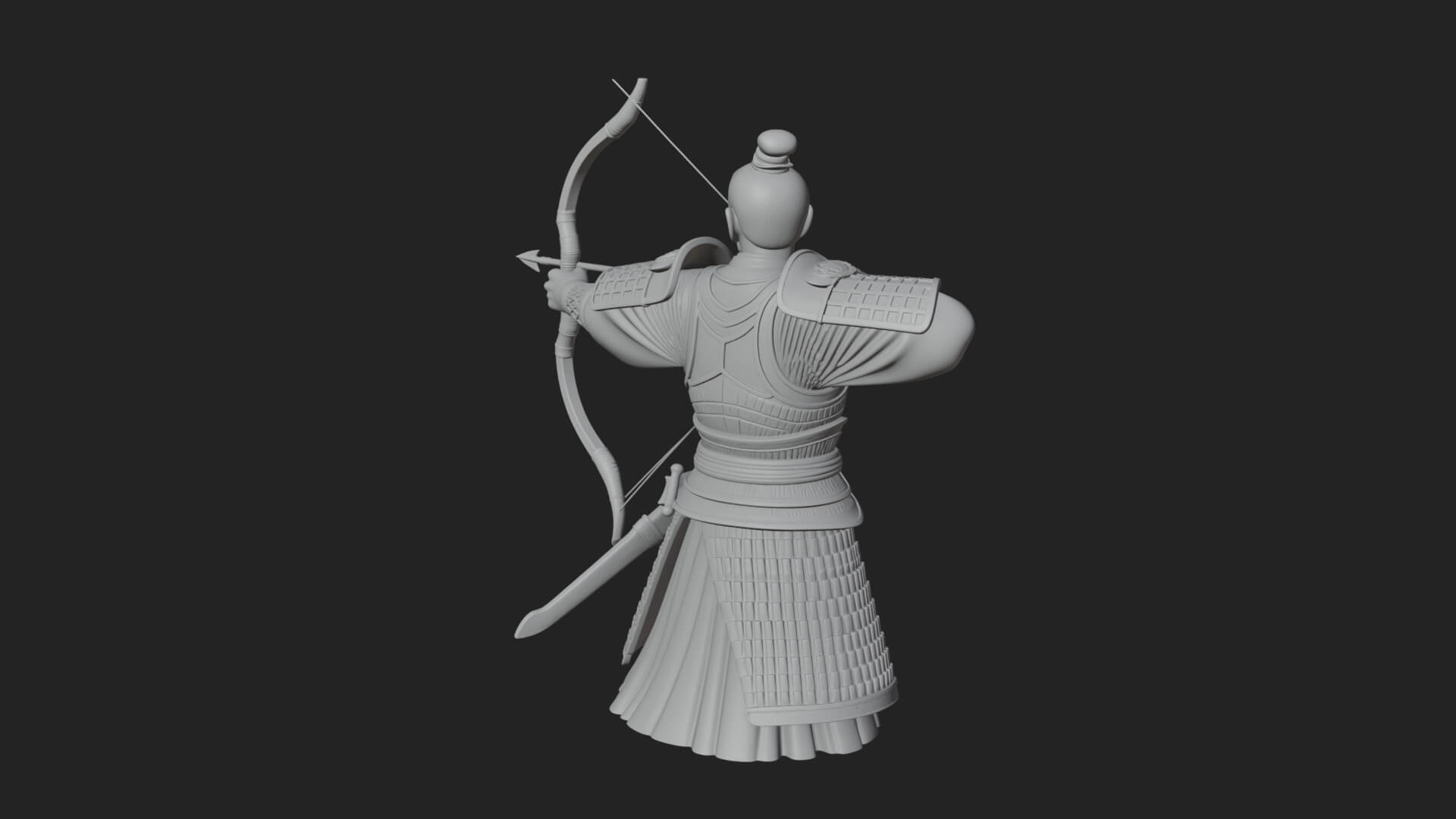 Samurai Archer Statue Design 7 3D Print Model 3D Model