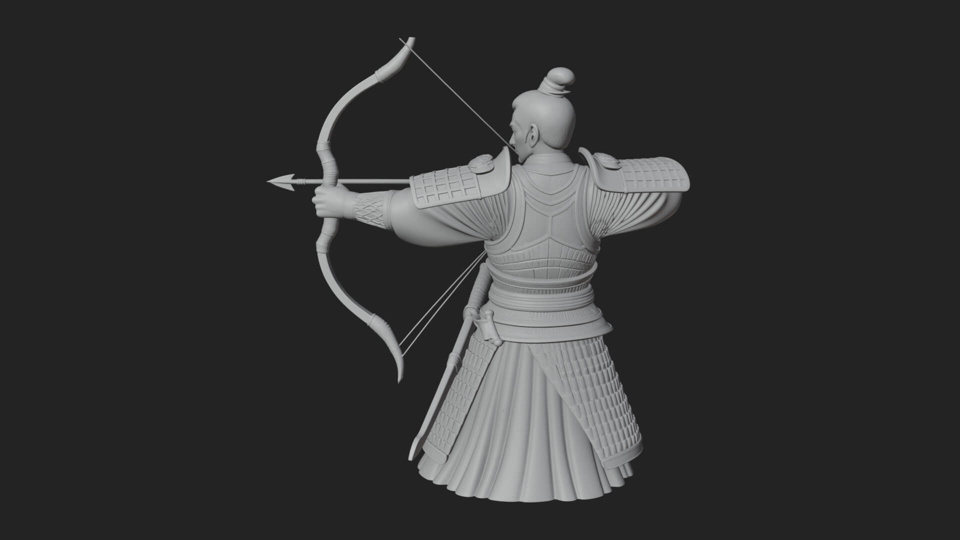 Samurai Archer Statue Design 7 3D Print Model 3D Model